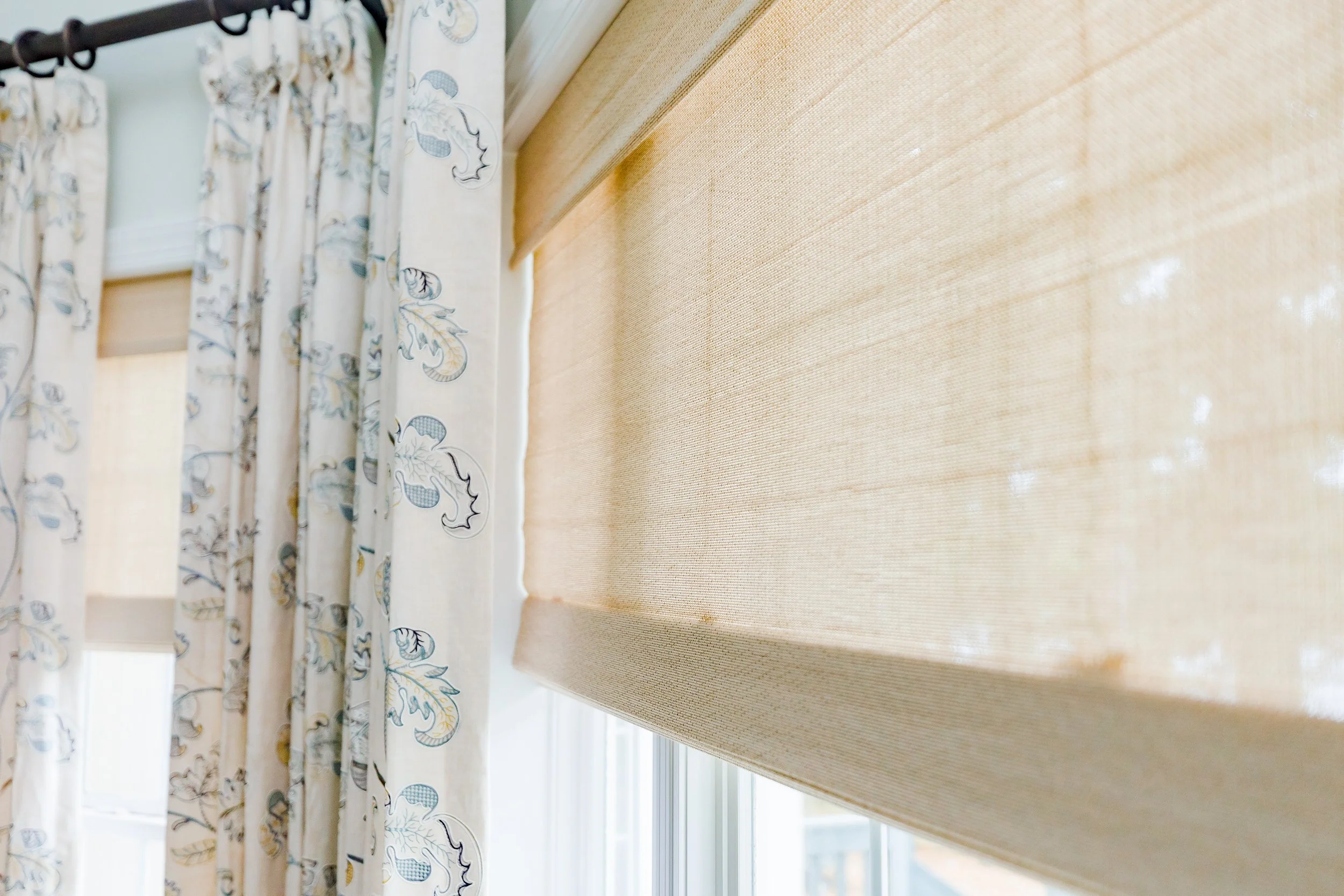 Close-up detail shots from Heron Drive showcase custom finishes, window treatments, furnishings, and carefully curated textures by Cossart Design. Each vignette highlights the craftsmanship, intentional design, and elevated style that define this qui