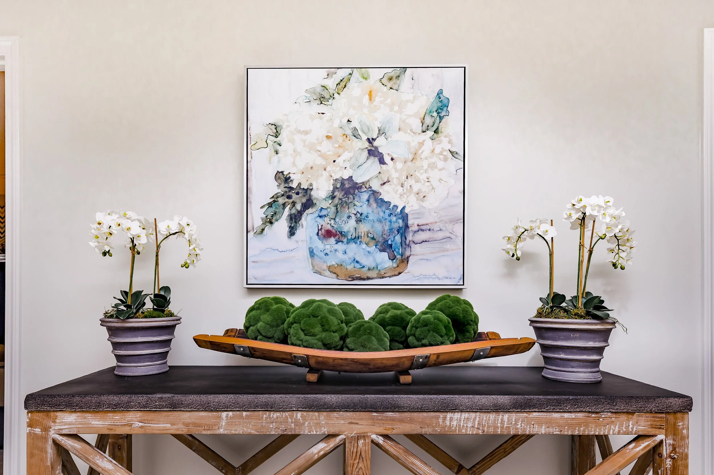 Close-up detail shots from Heron Drive showcase custom finishes, window treatments, furnishings, and carefully curated textures by Cossart Design. Each vignette highlights the craftsmanship, intentional design, and elevated style that define this qui