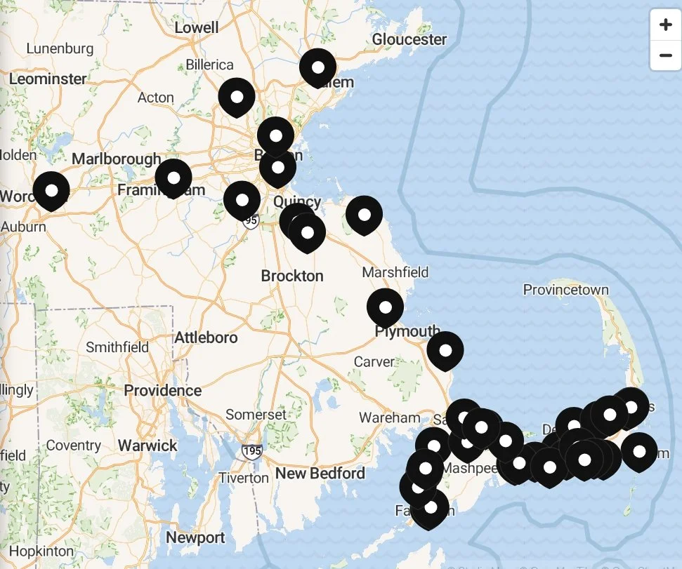 Now available from Cape Cod to Boston!