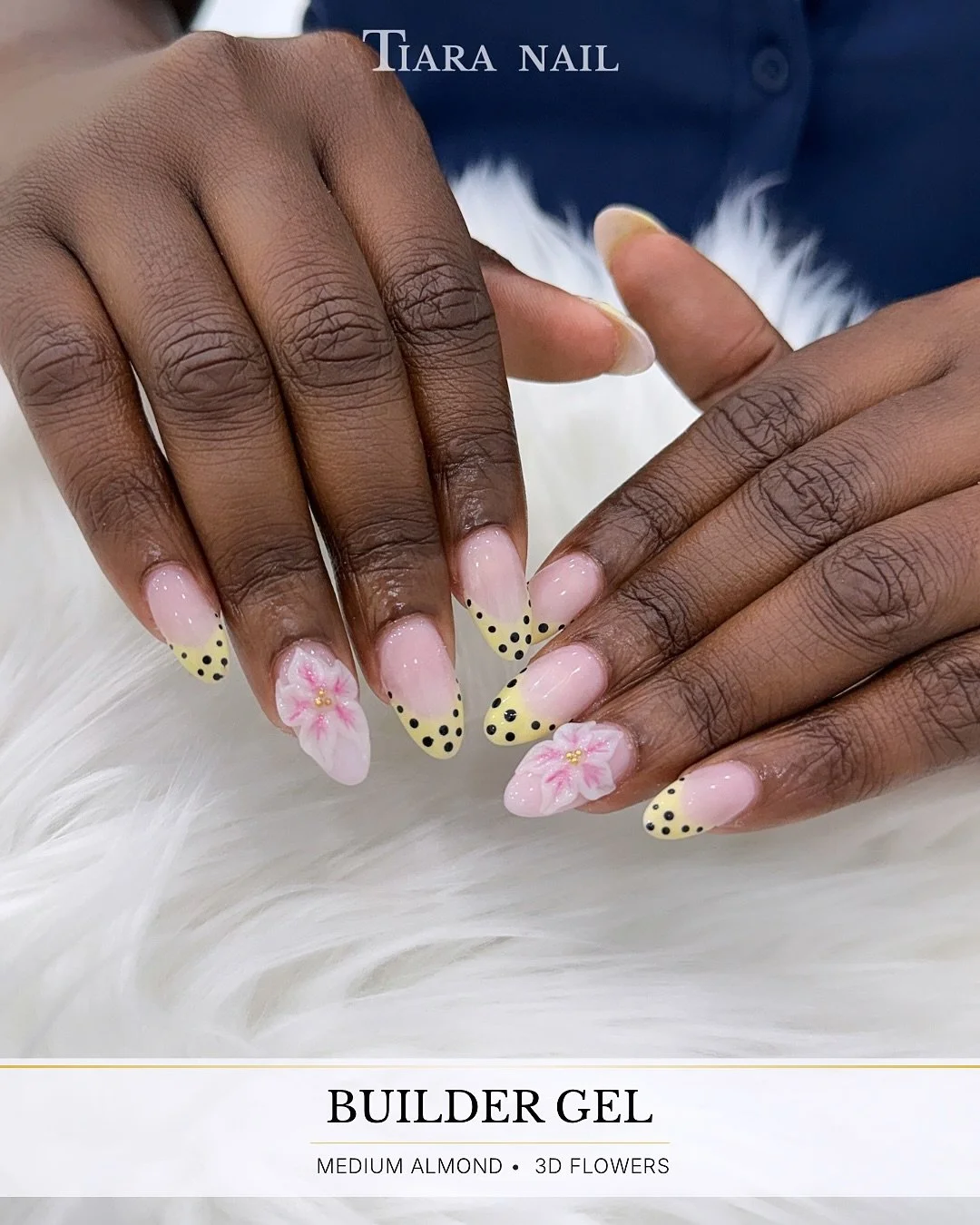 Celebrating spring🌸

✨ Cleanest nail salon in Little Elm ☎️ Call to Reserve (972) 292-9243 💅🏻 Builder Gel &bull; Gel-X &bull; Acrylic &bull; Dip Powder
📍TIARA NAIL | Calm, premium nail experience

❤️Follow us for more nail inspo
____
🕙 Hours
Mon