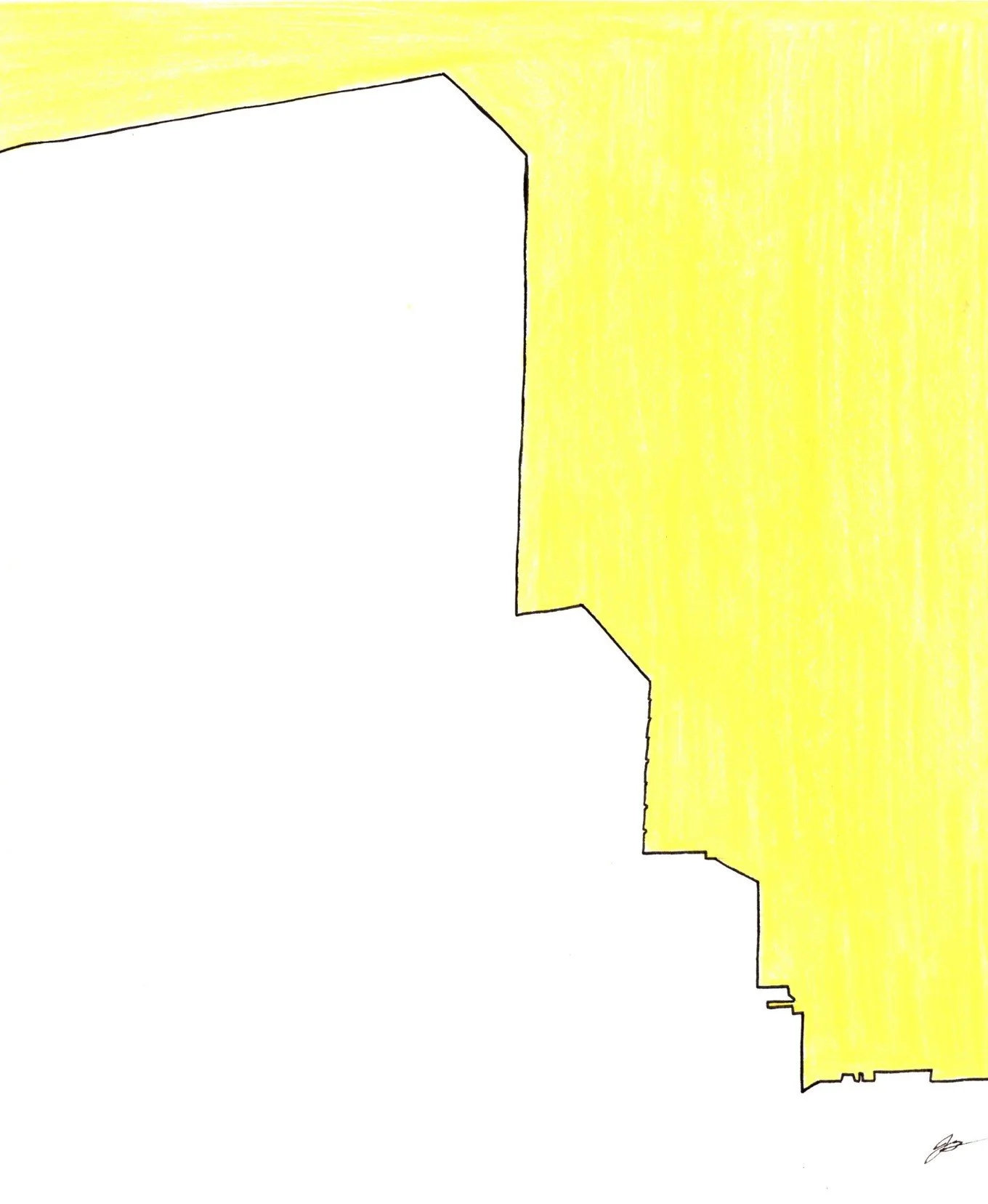 A background color drawing of the skyline of Edgewater, Chicago