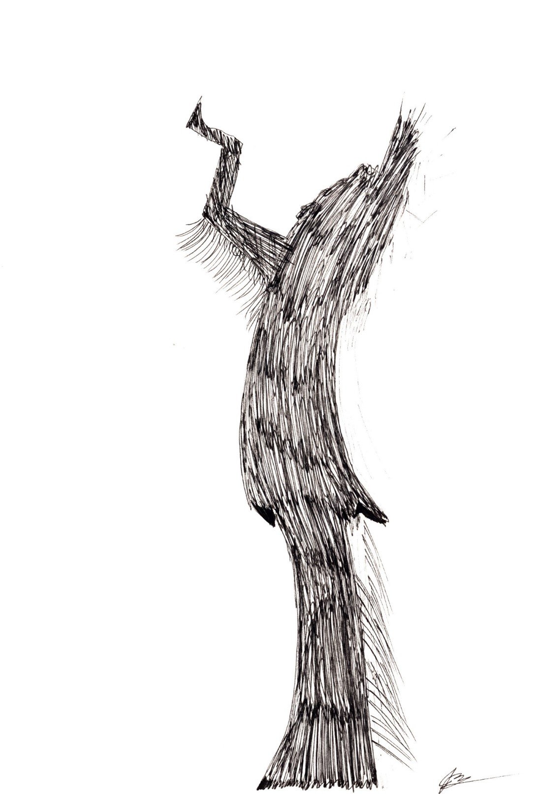 A shadow drawing of the "Keeper of the Plains" in Wichita