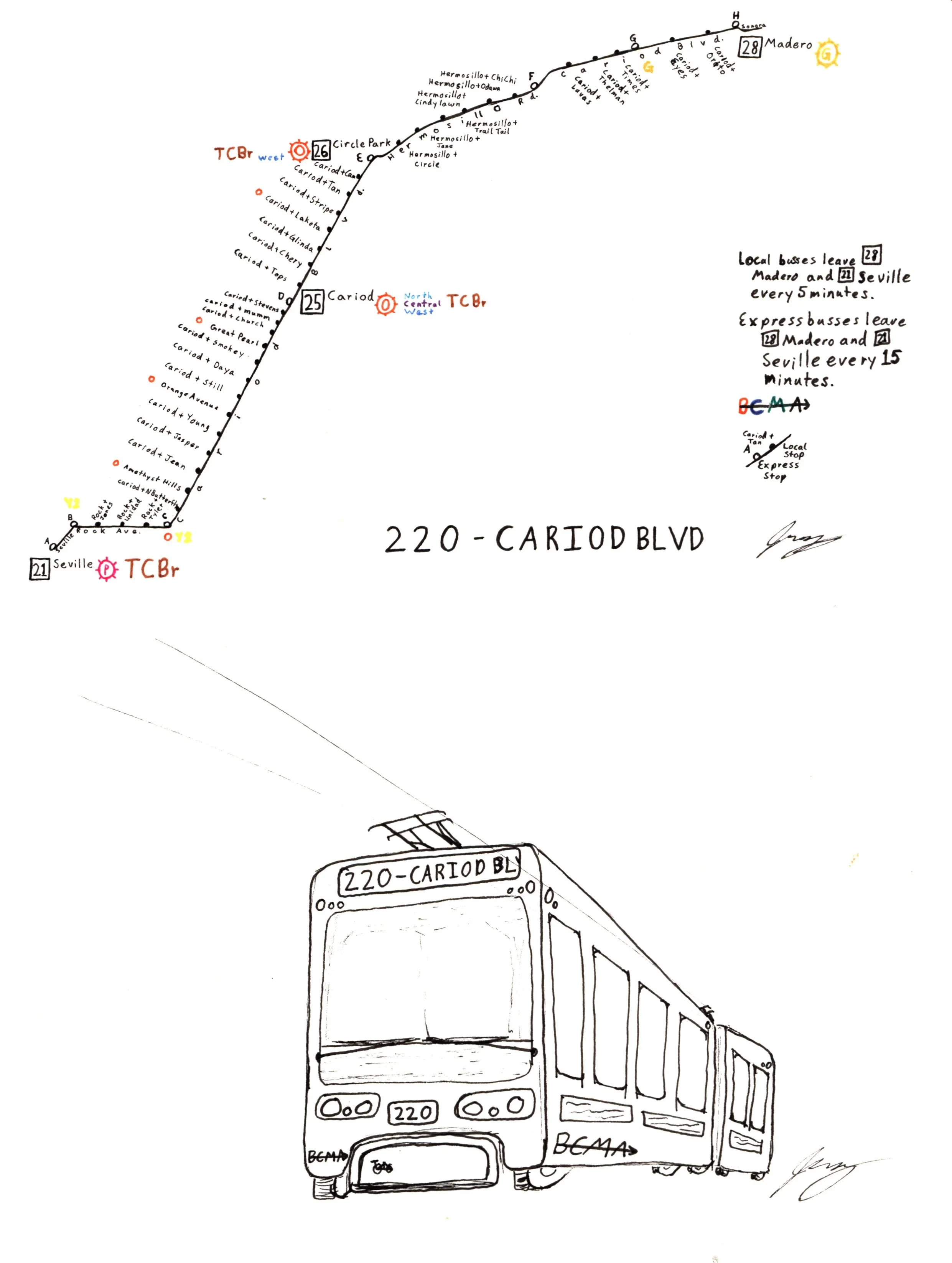 The 220 Bus Route Map
