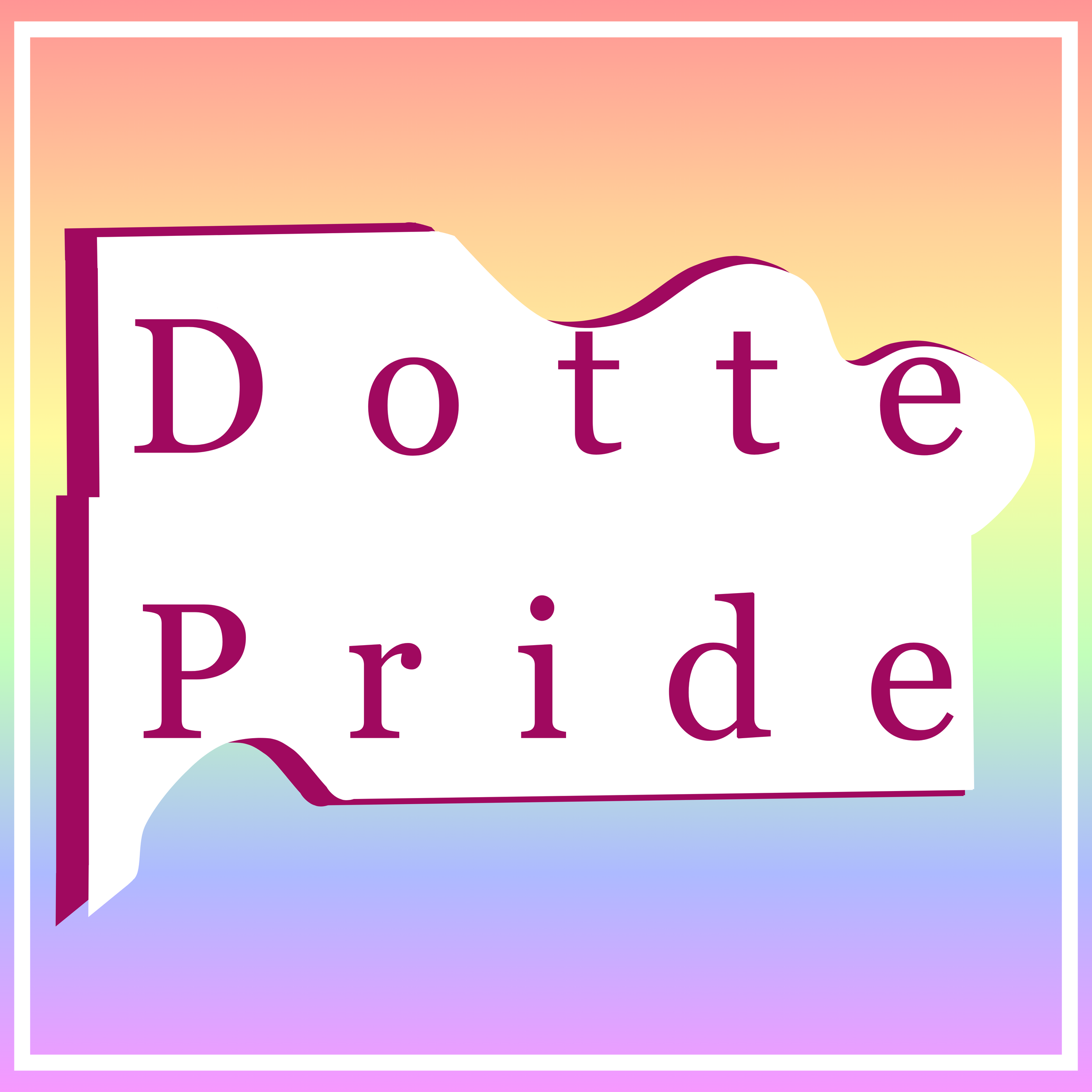 A logo sticker for Dotte Pride ~ Designed in Canva
