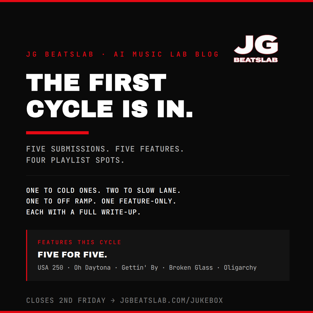The First Beatslab Jukebox Cycle Is In