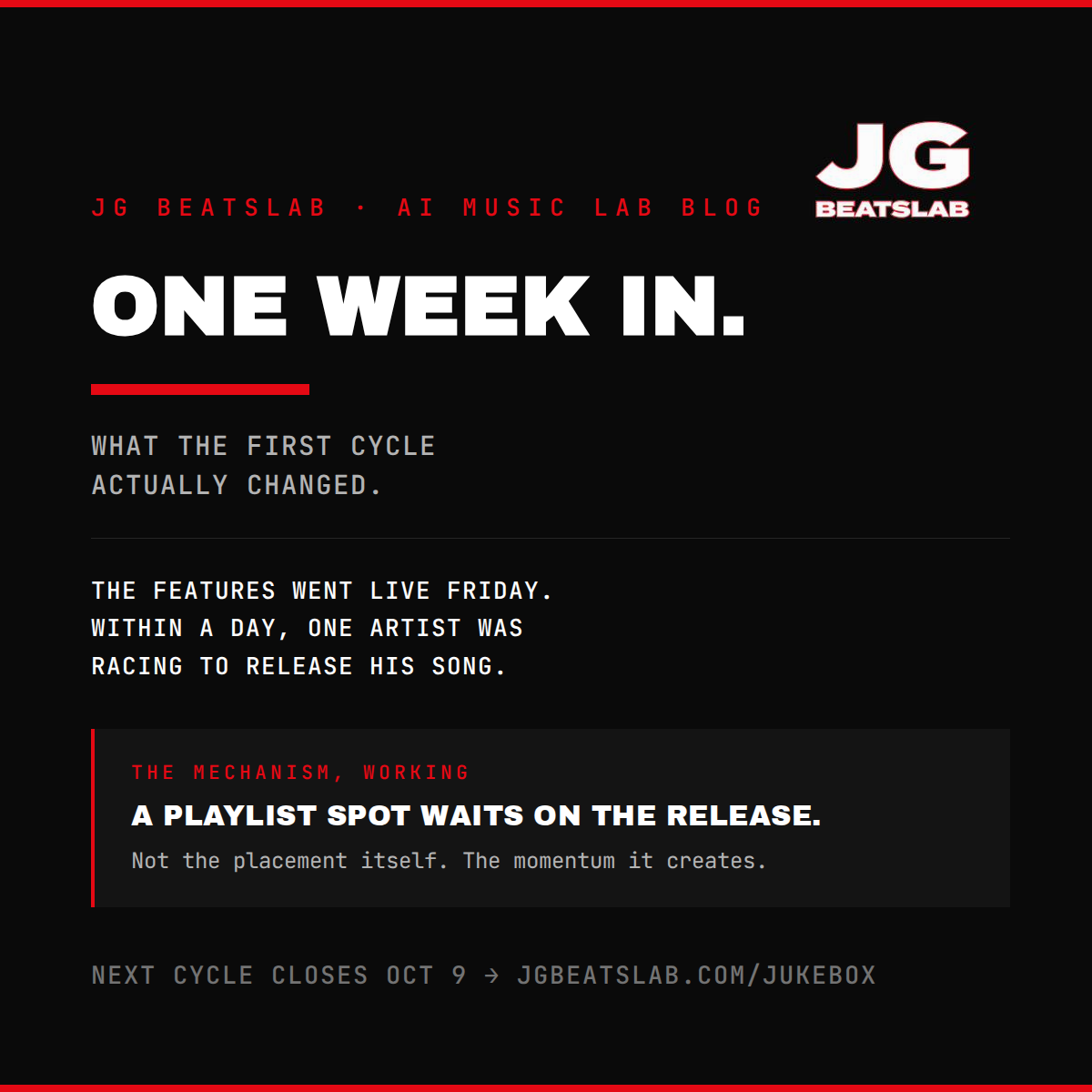 What the First Jukebox Cycle Actually Produced