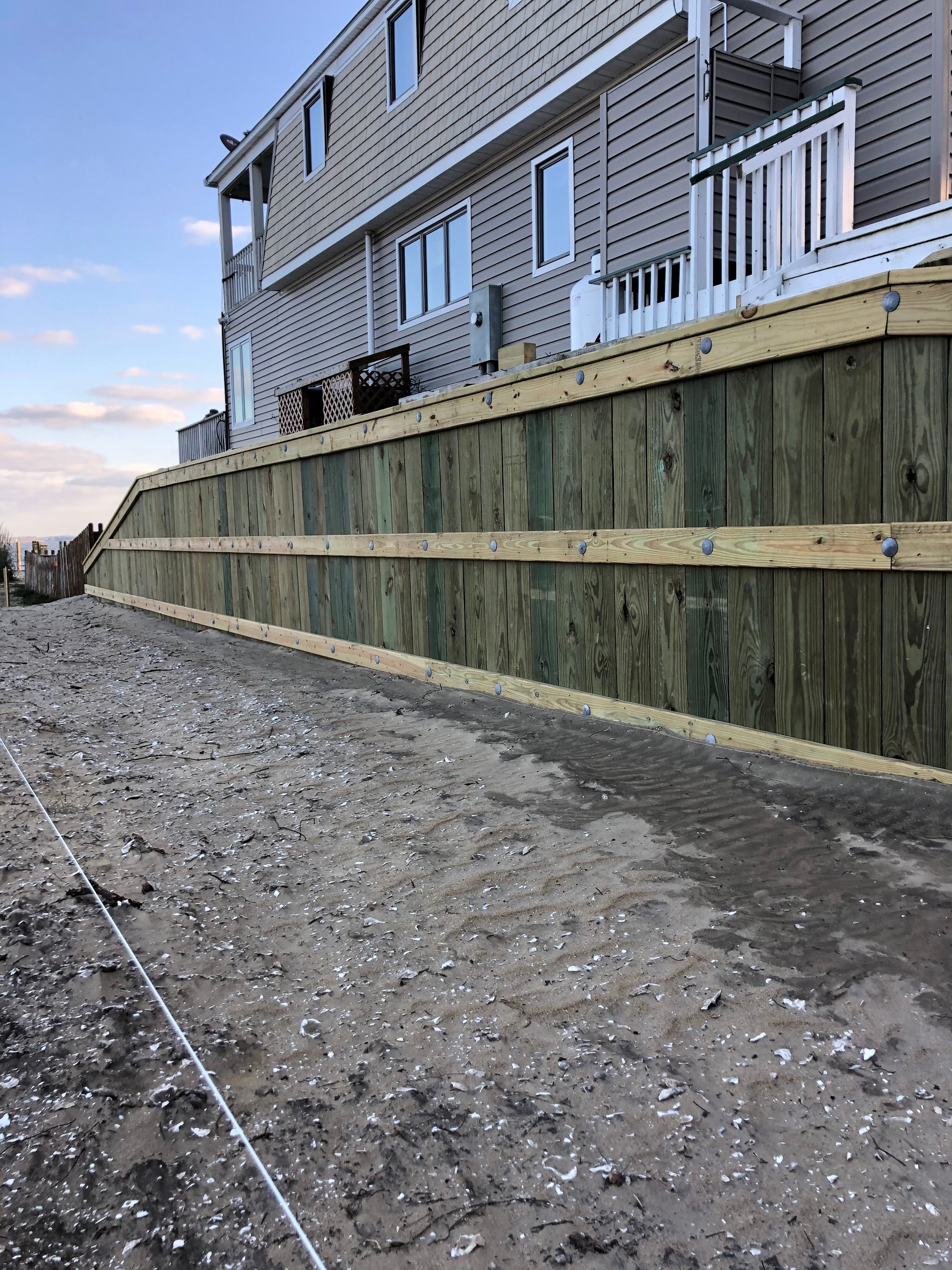 Retaining wall in Colington Harbour, NC