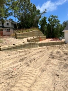 Land clearing & terraced retaining wall 