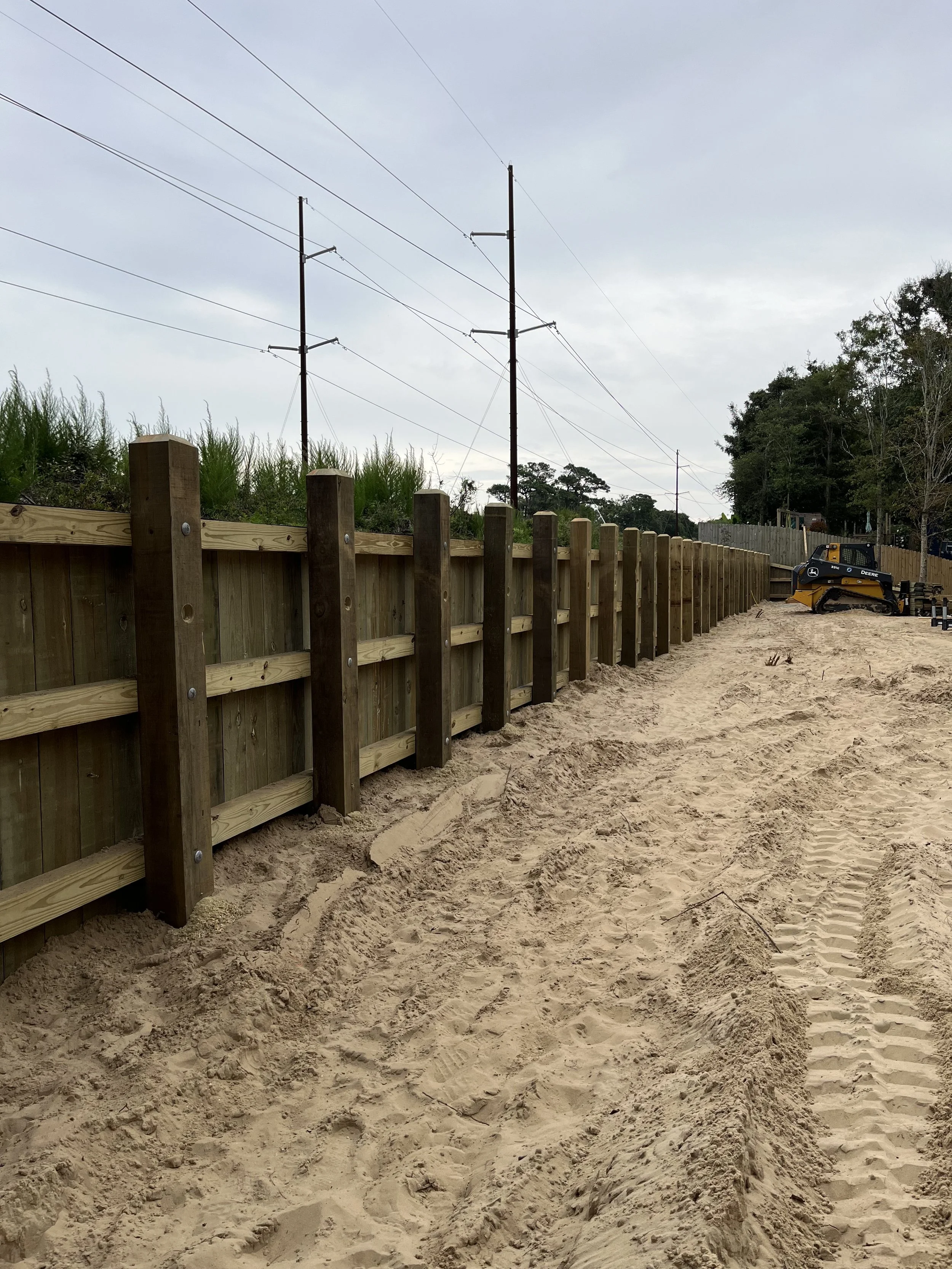 Wooden retaining wall