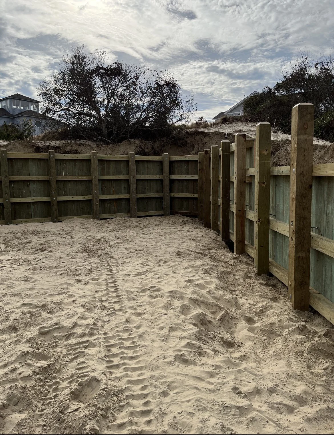 wooden retaining wall