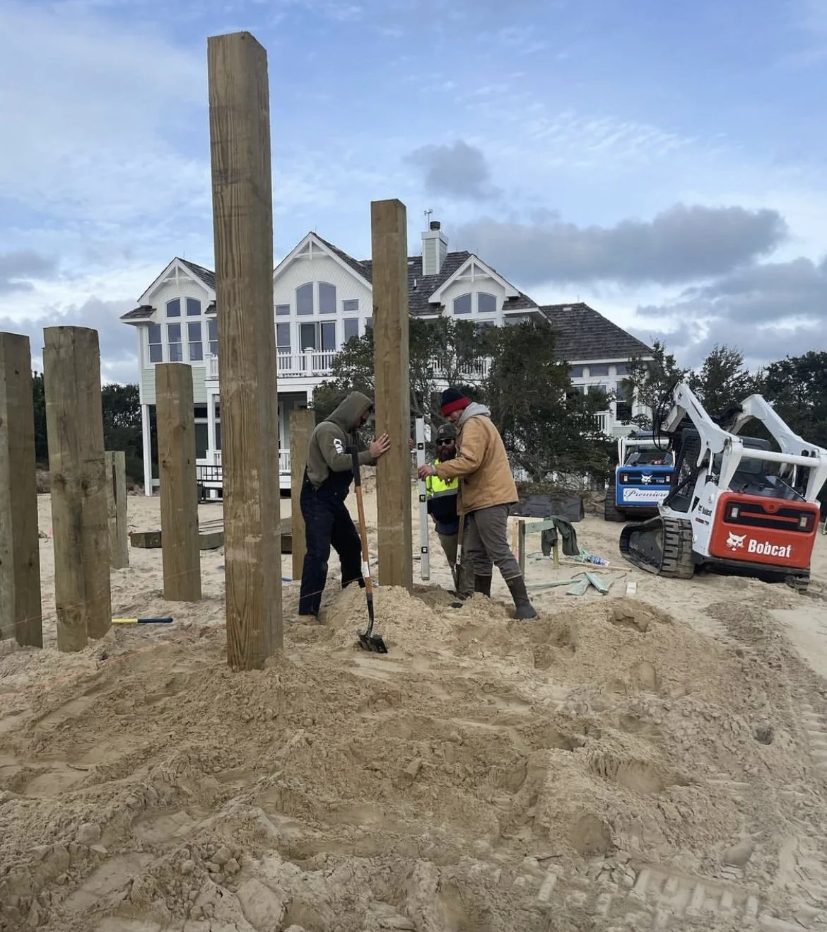 New house pilings