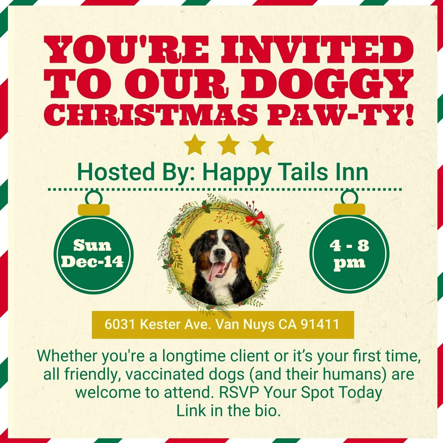 Come join us for a paws-itively festive Christmas party for all the good doggos out there - treats, toys, and tail wags guaranteed!

Link in the bio to RSVP

Come jingle, mingle, and let your pup jolly-wiggle! Join us for a tail-waggin&rsquo; good ti