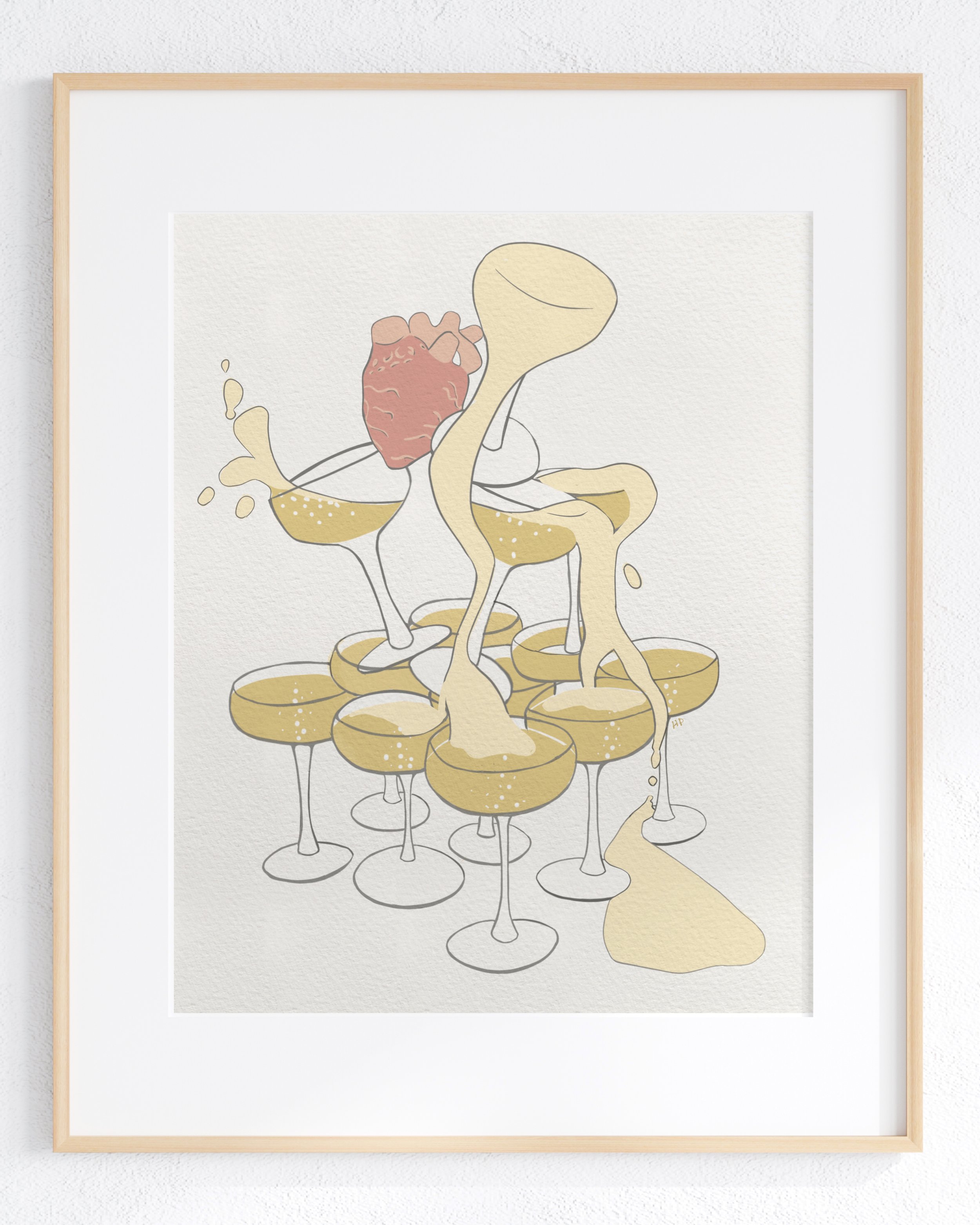 This minimalist giclée print inspired by Taylor Swift's evermore era is perfect for anyone with champagne problems