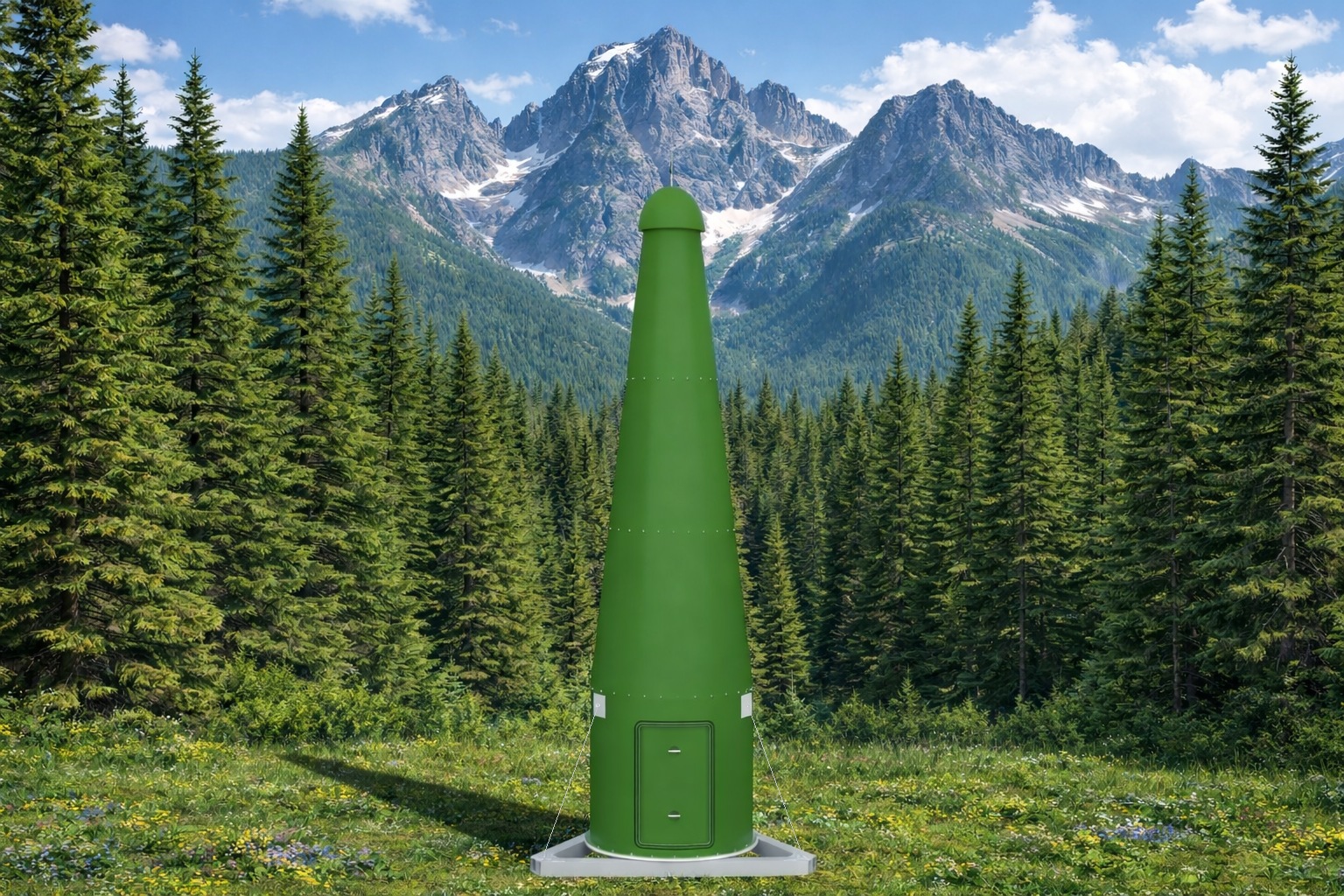 rendering of communication shelter