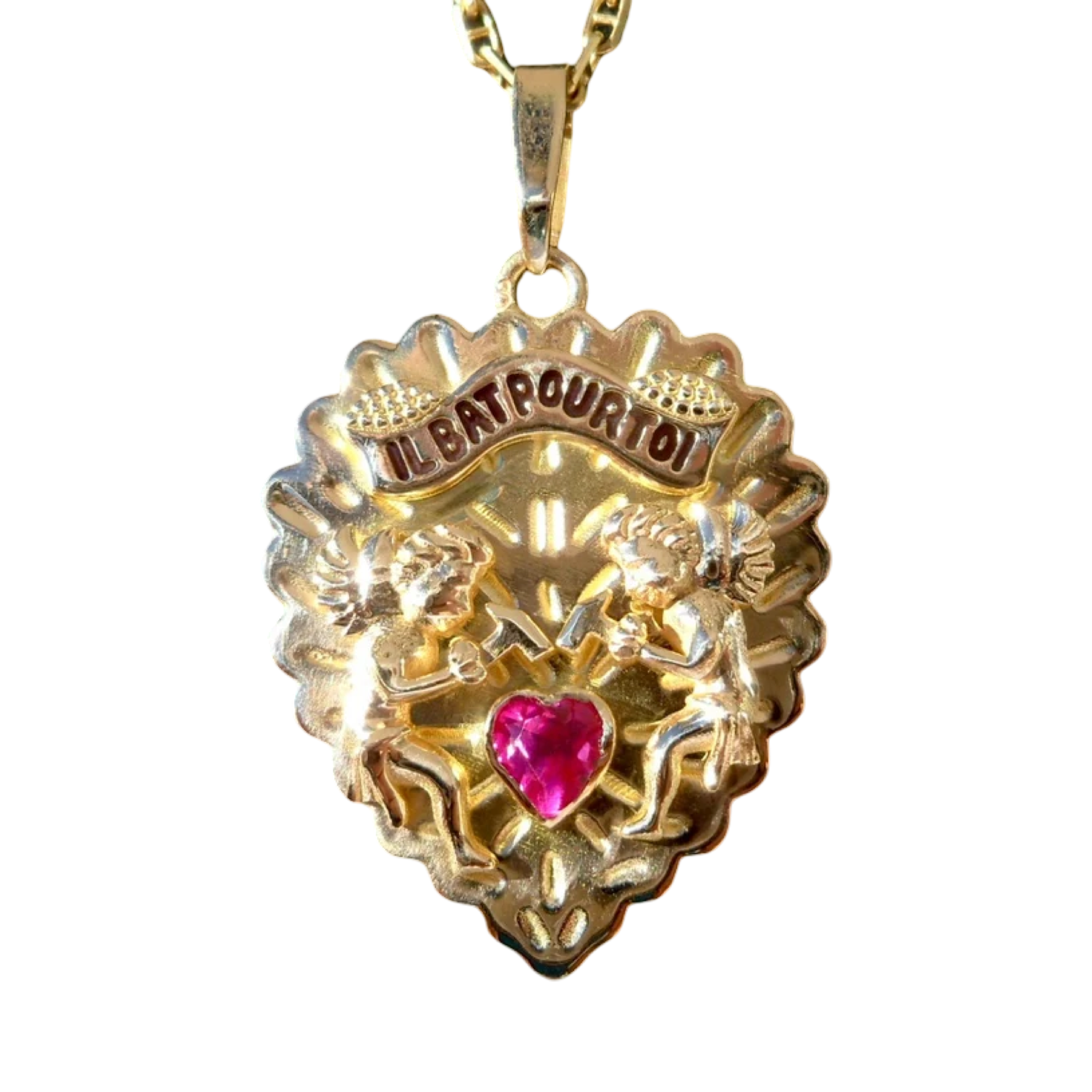 Pendant French ' Il Bat pour Toi ' Charm