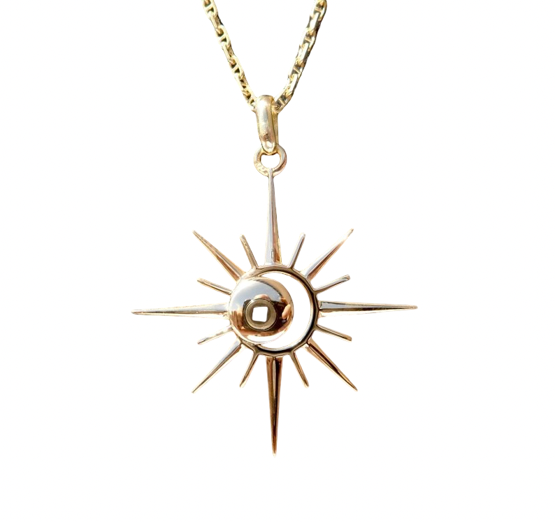 Charm/pendentif Soleil , or 18 carats