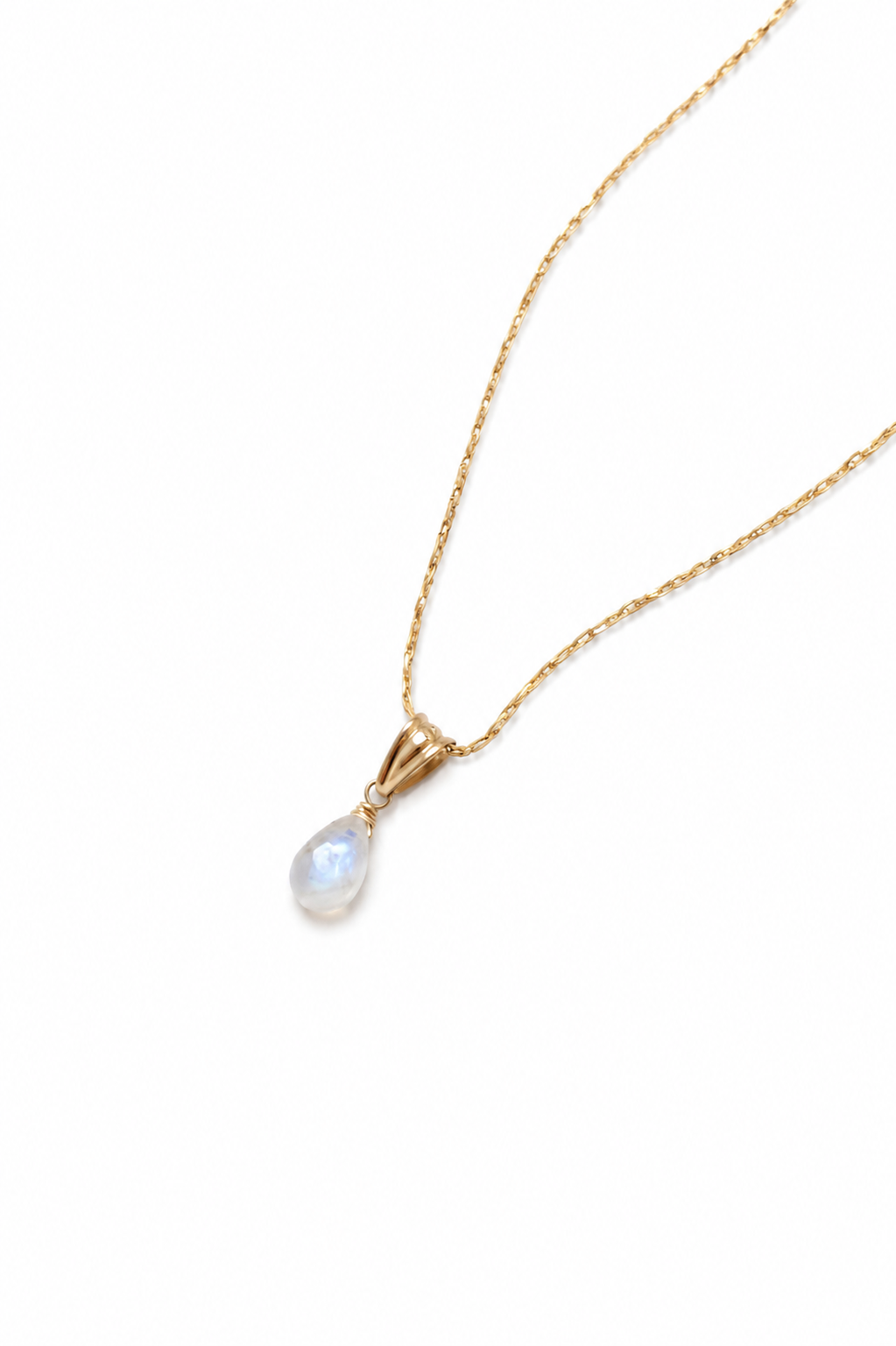 Collier en pierre de lune avec pendentif goutte • vermeil or 18 carats • Pierre de Lune
