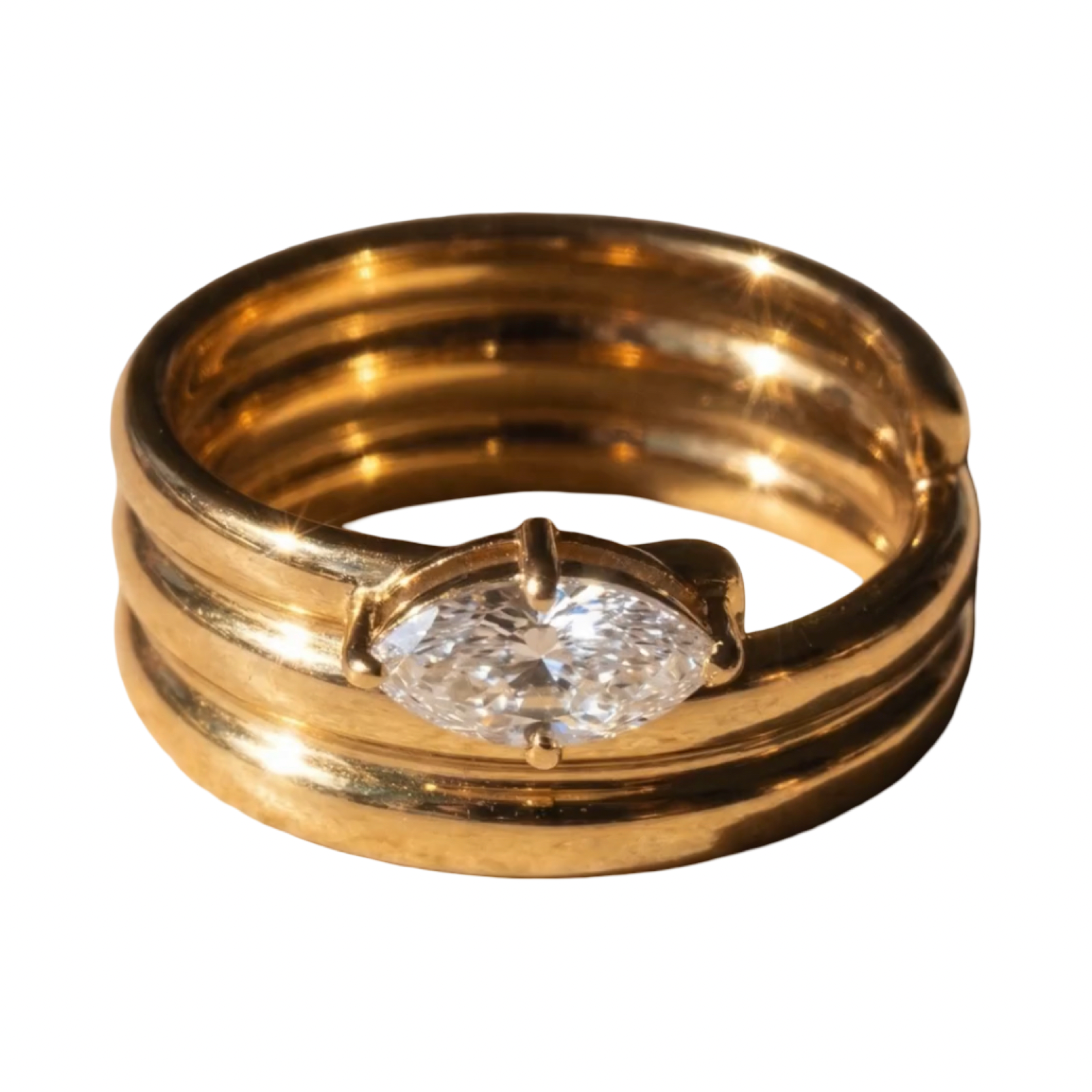 Bague argent plaqué or 18k