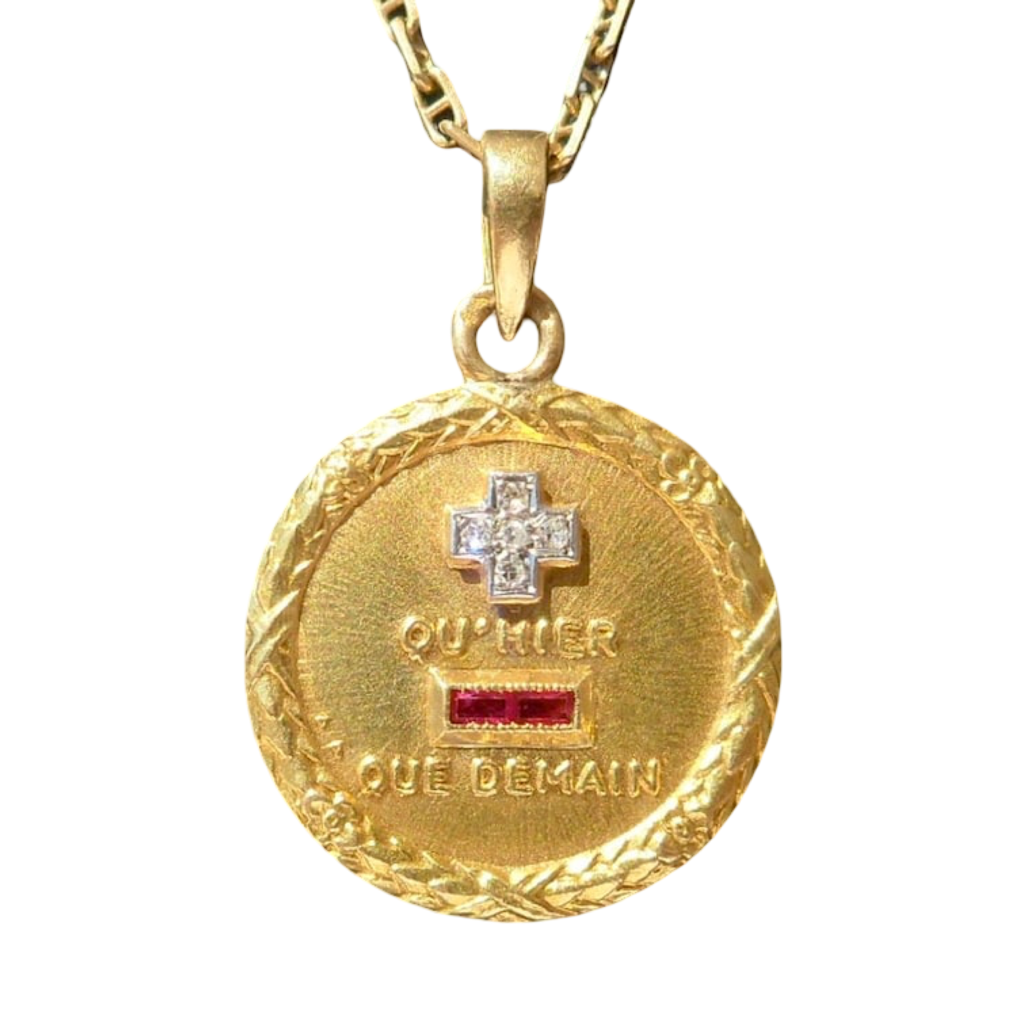 Vintage French ' + qu'hier - que demain ' Charm