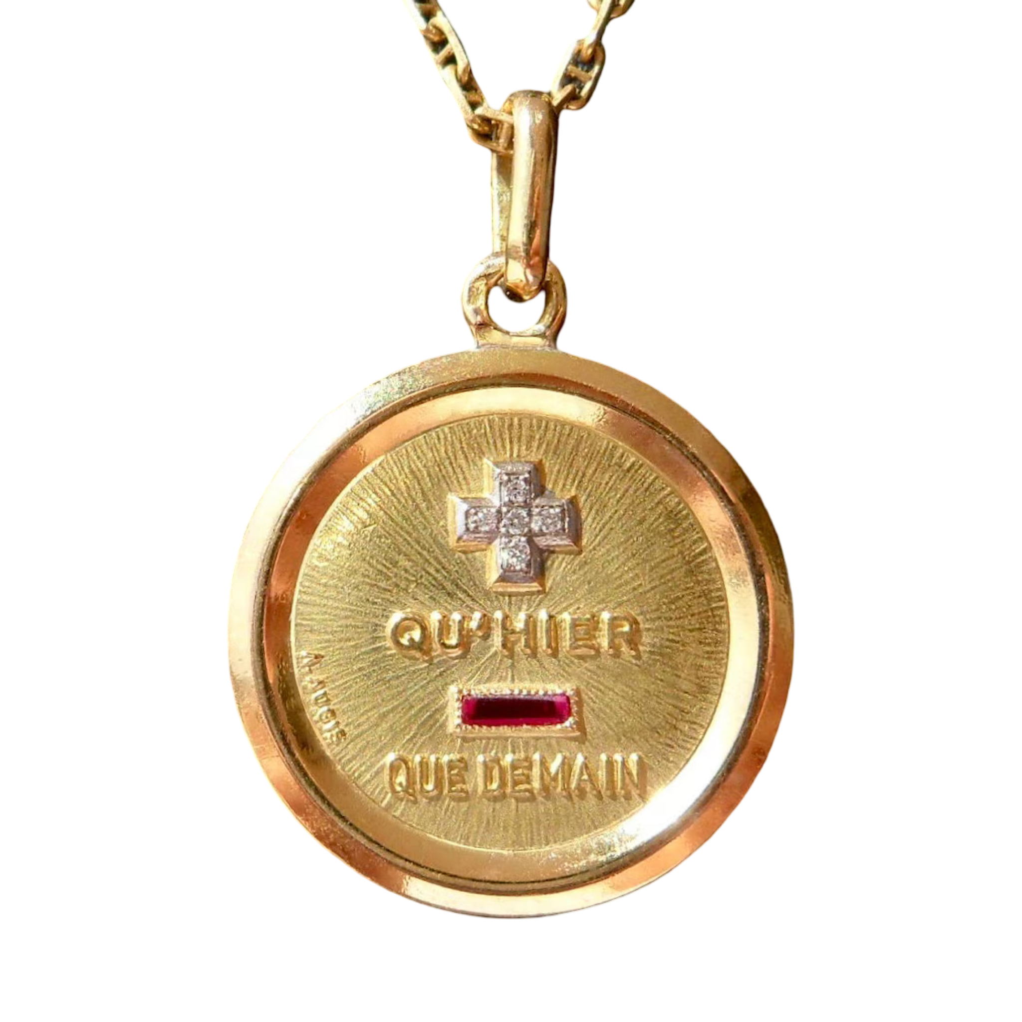 Vintage French ' + qu'hier - que demain ' Charm