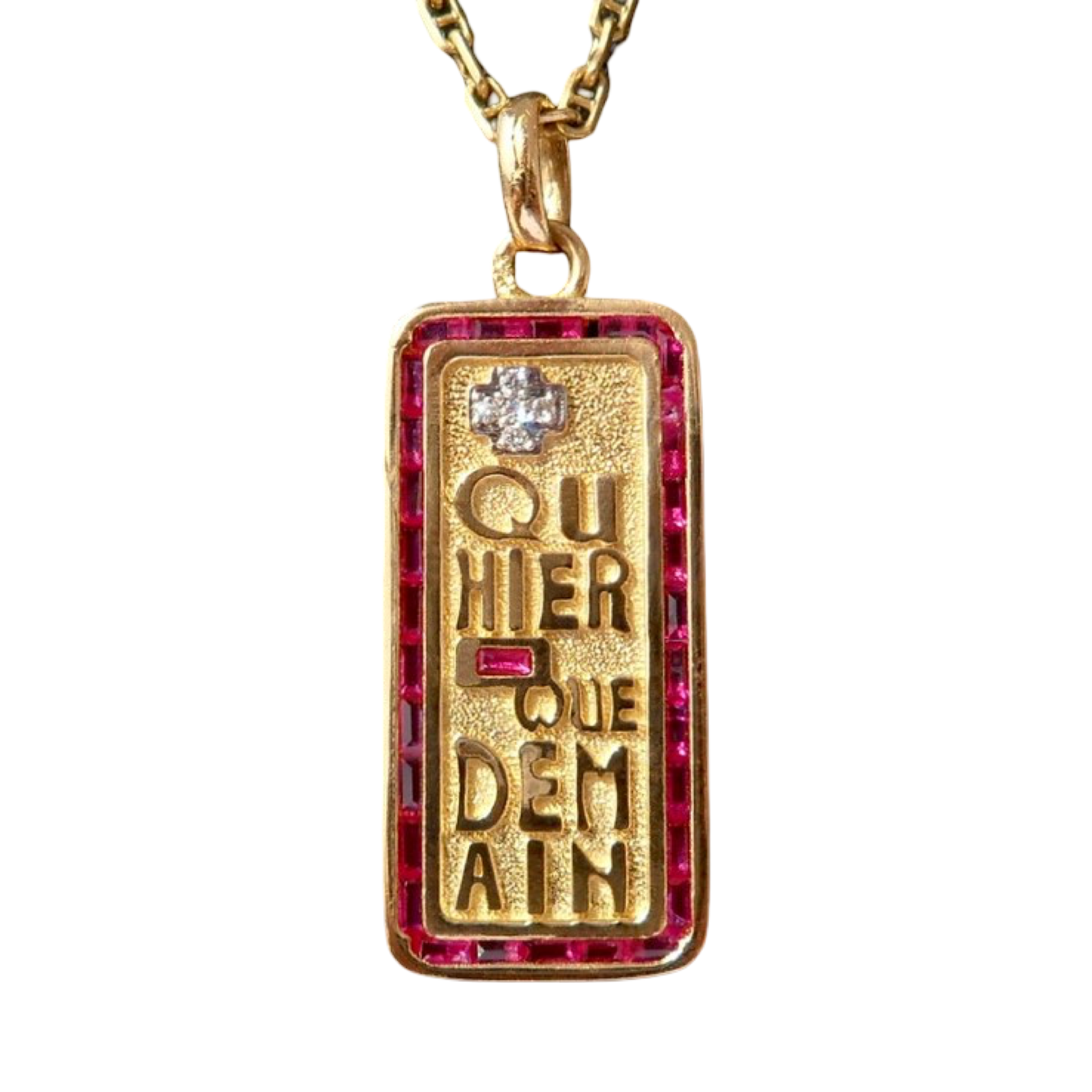 Vintage French ' + qu'hier - que demain ' Charm