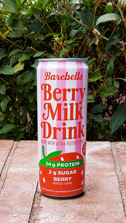 Can of Barebells Berry Milk Drink