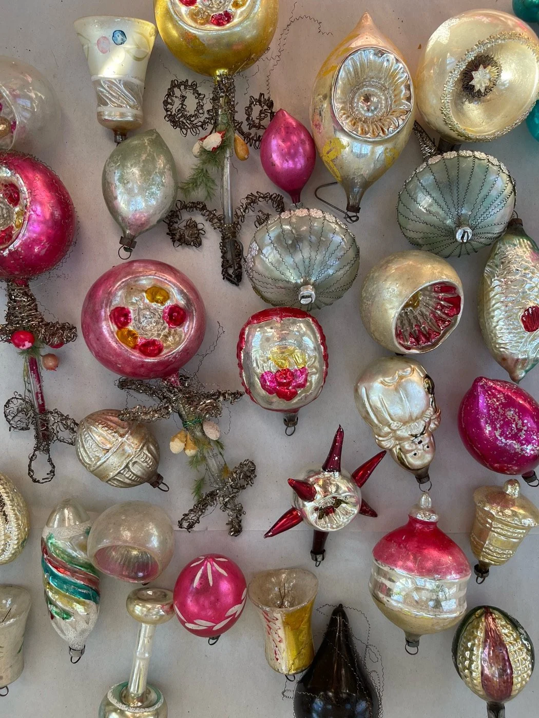 antique German figural Christmas ornaments