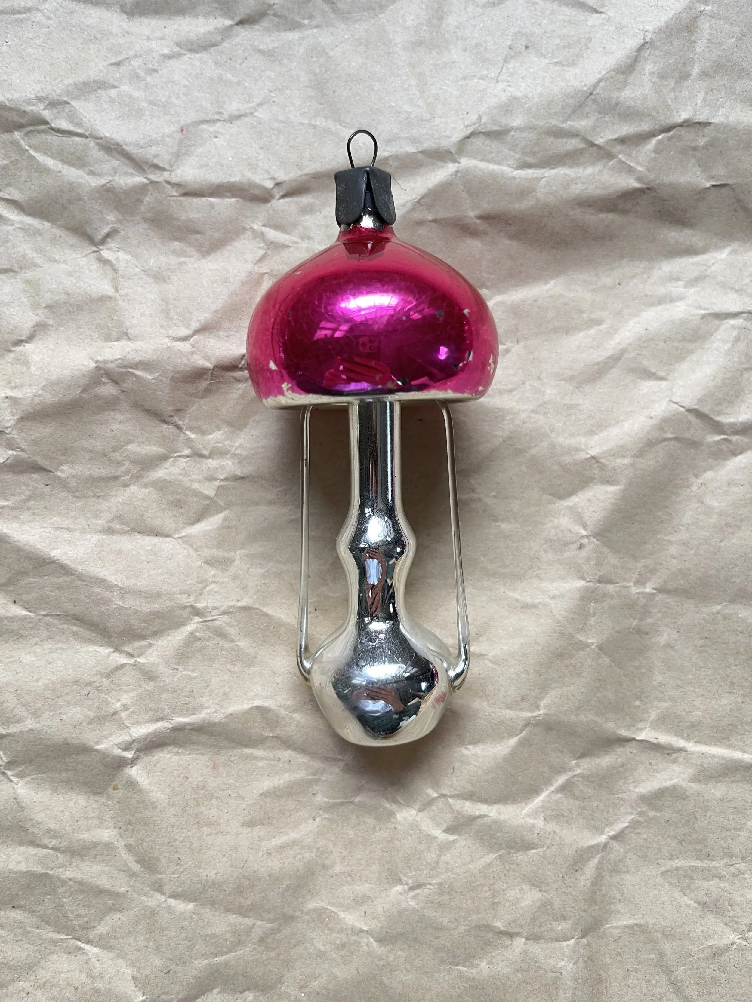 Vintage USSR Blown Glass Ornament