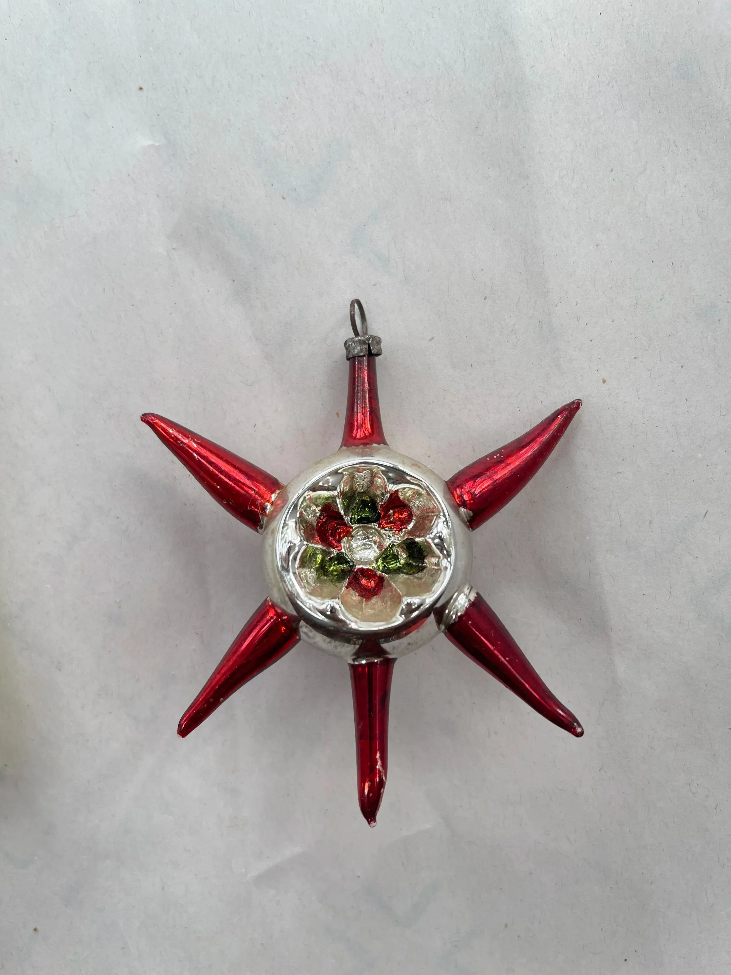 German Fantasy Starburst Glass Ornament.