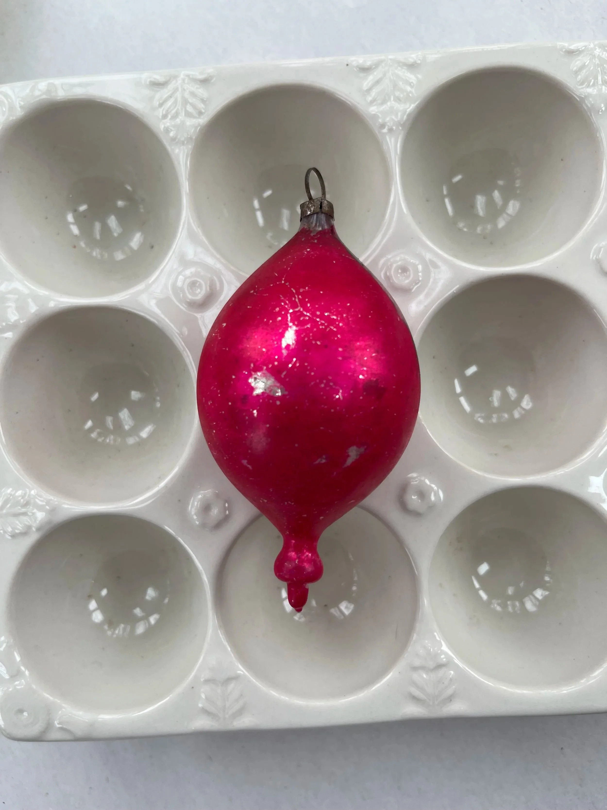 Antique German teardrop ornament.