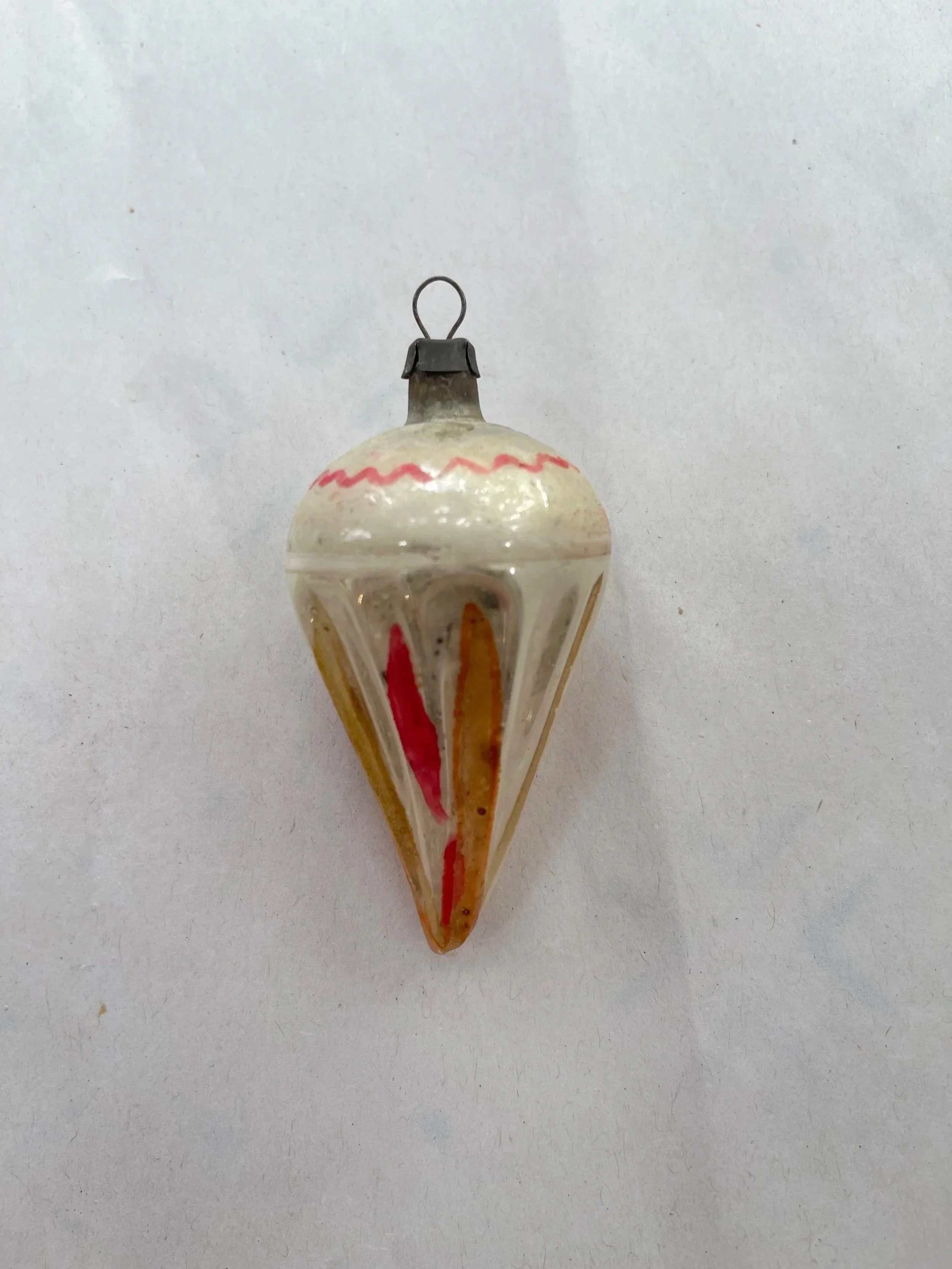 German teardrop glass Christmas ornament.