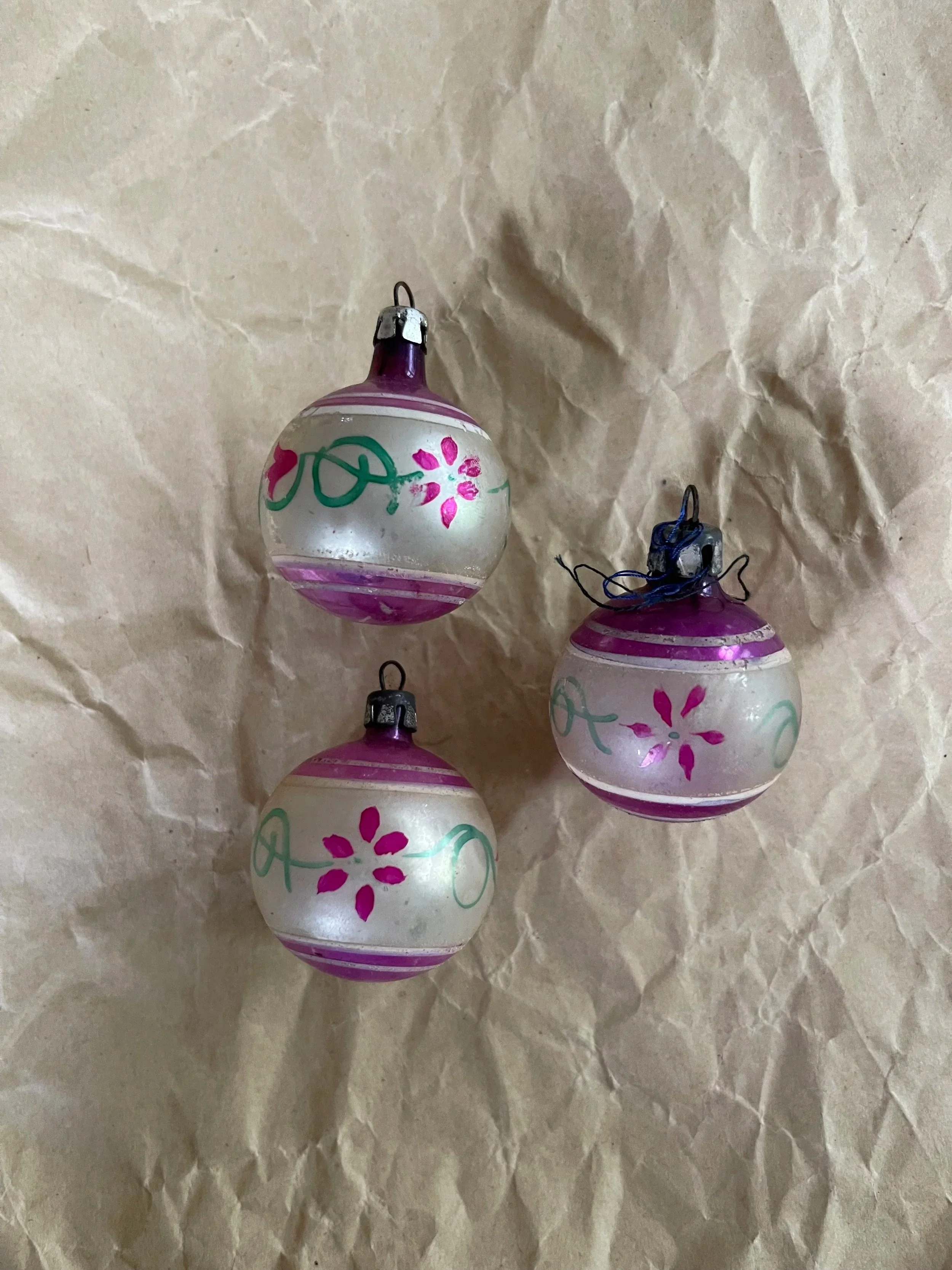 Set of Three Feather Ornaments.