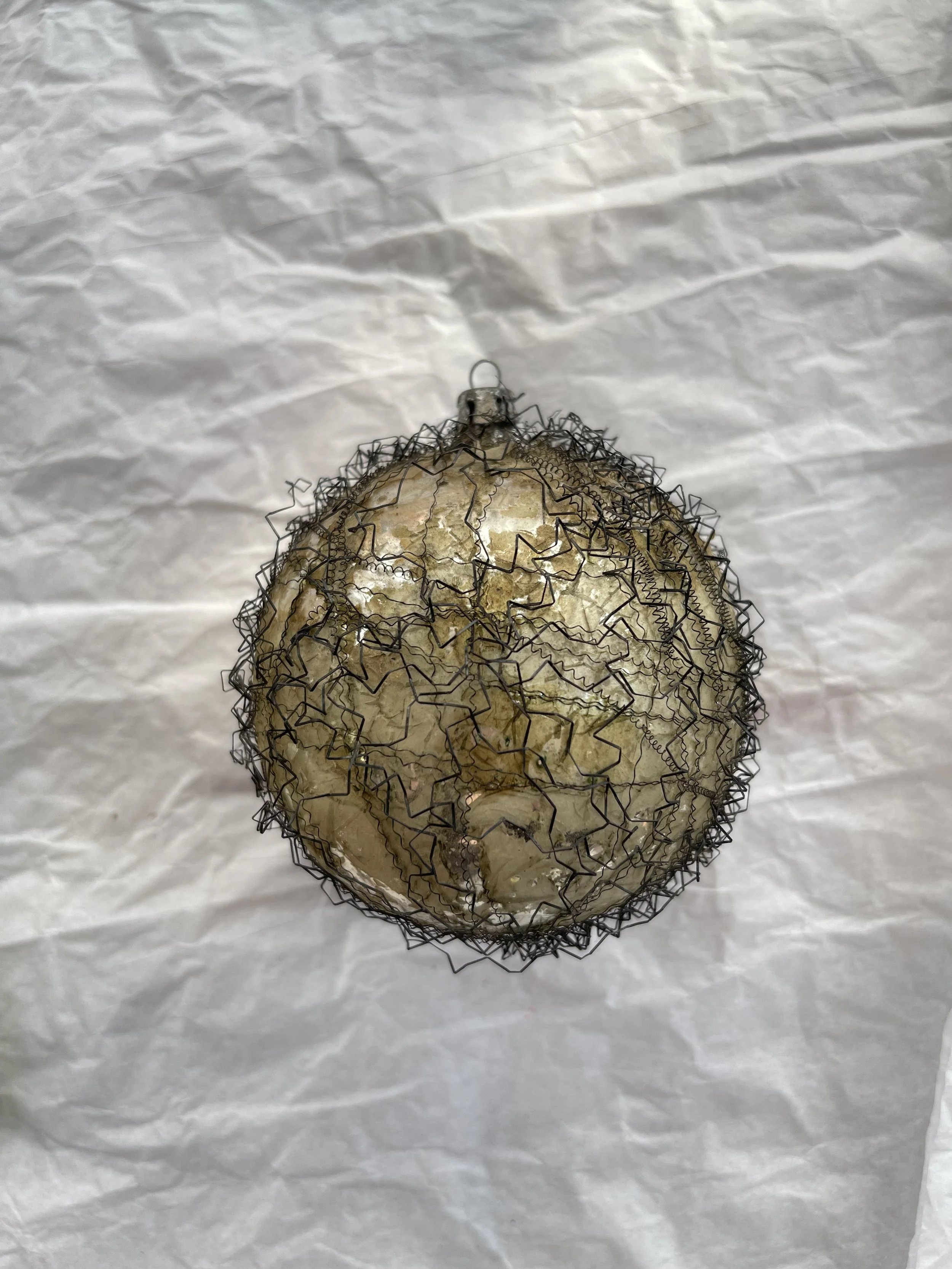 Antique Leonian Wire Wrapped Glass Ornament