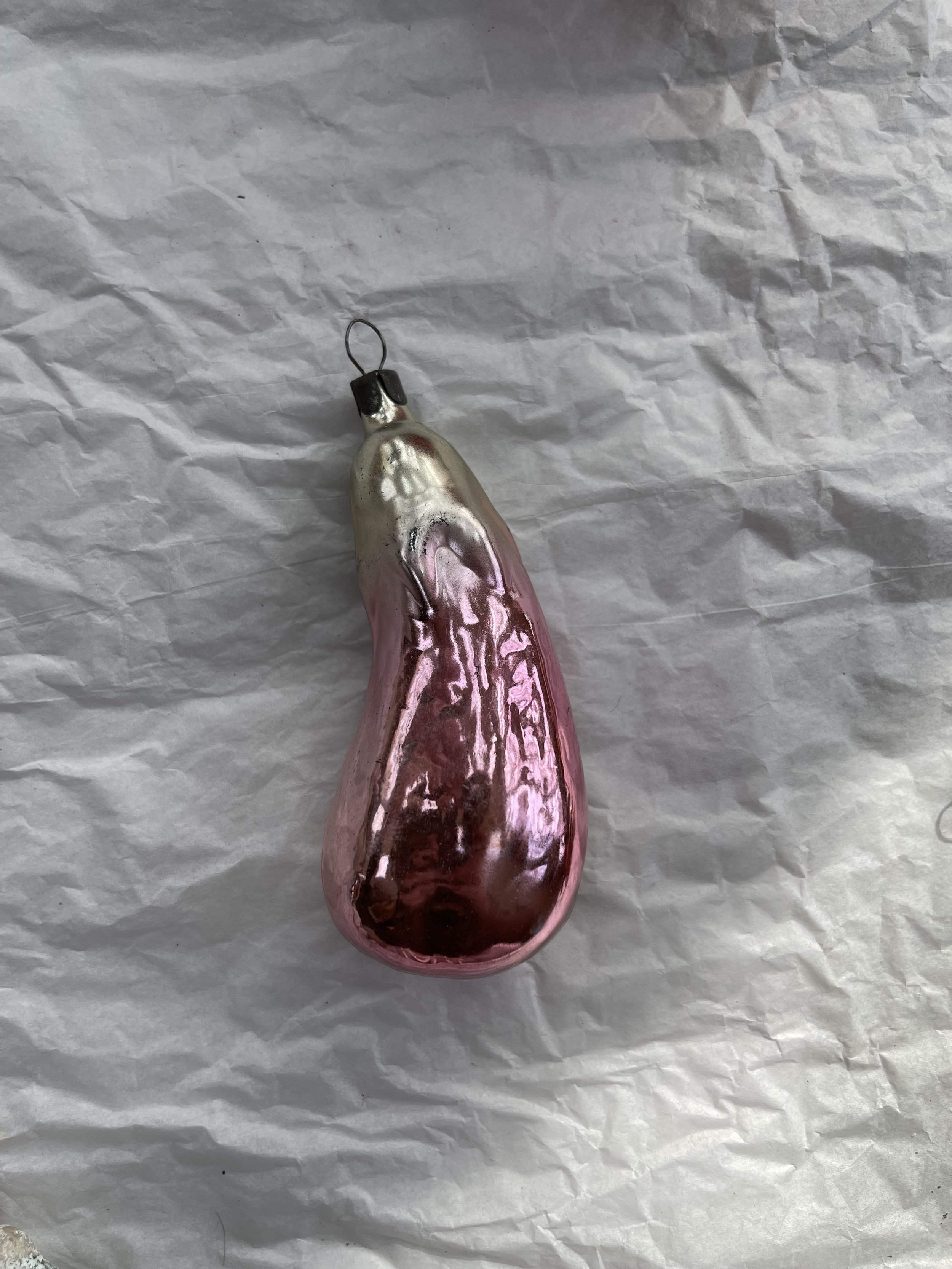 Vintage Purple Mercury Glass Eggplant Ornament