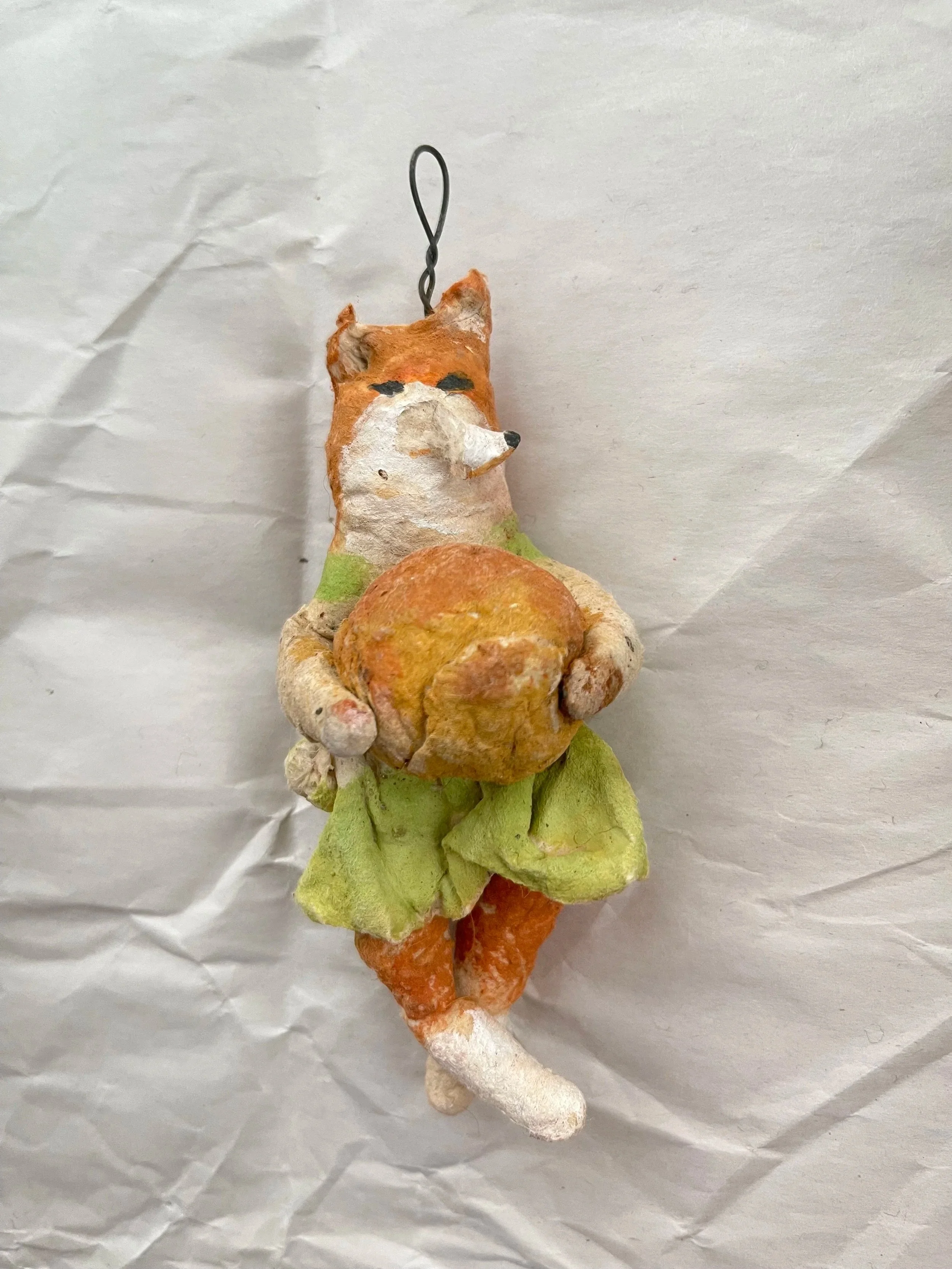 USSR Spun Cotton Fox Ornament.