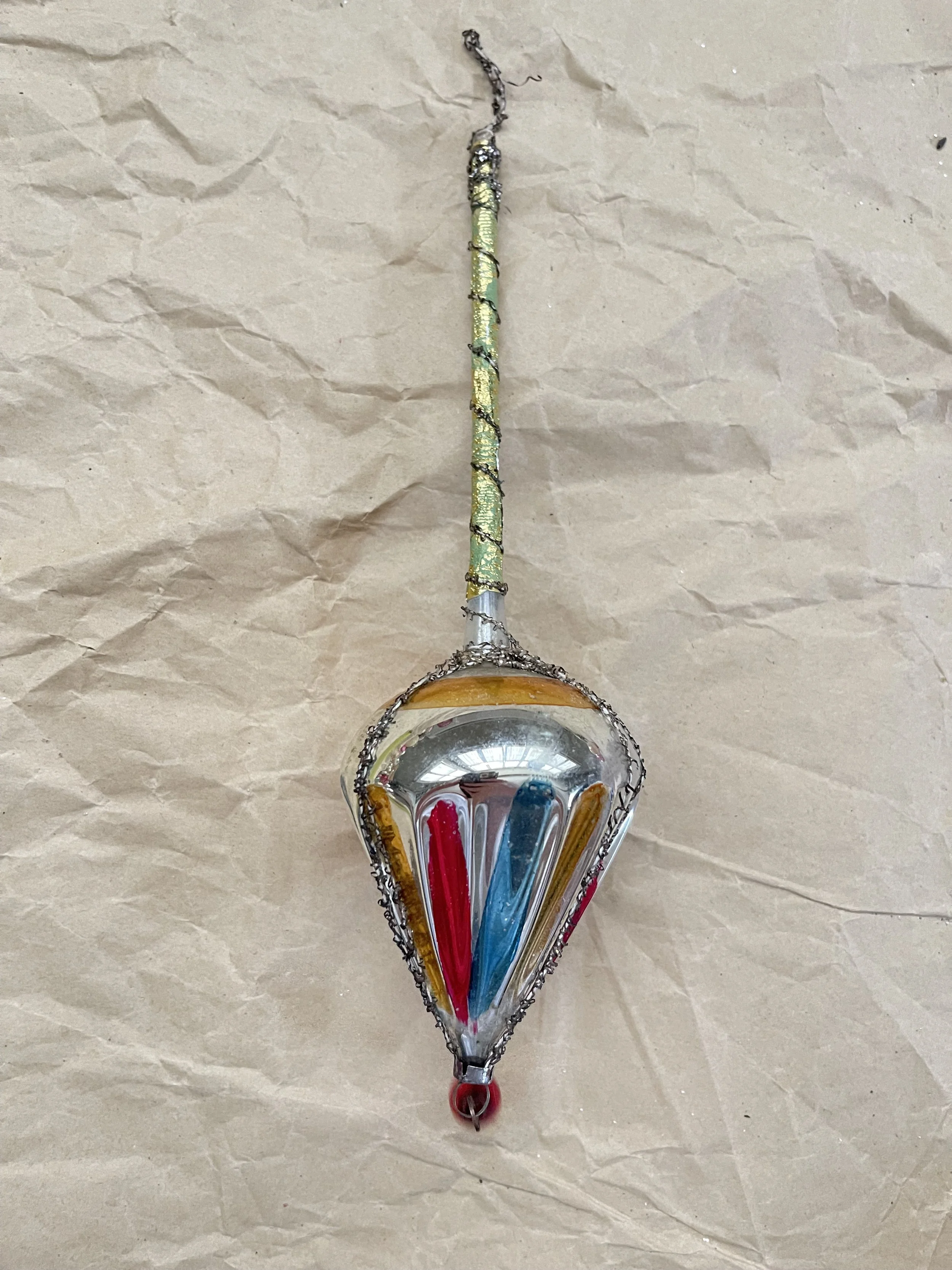 Vintage Wire Wrapped Parasol Christmas Ornament