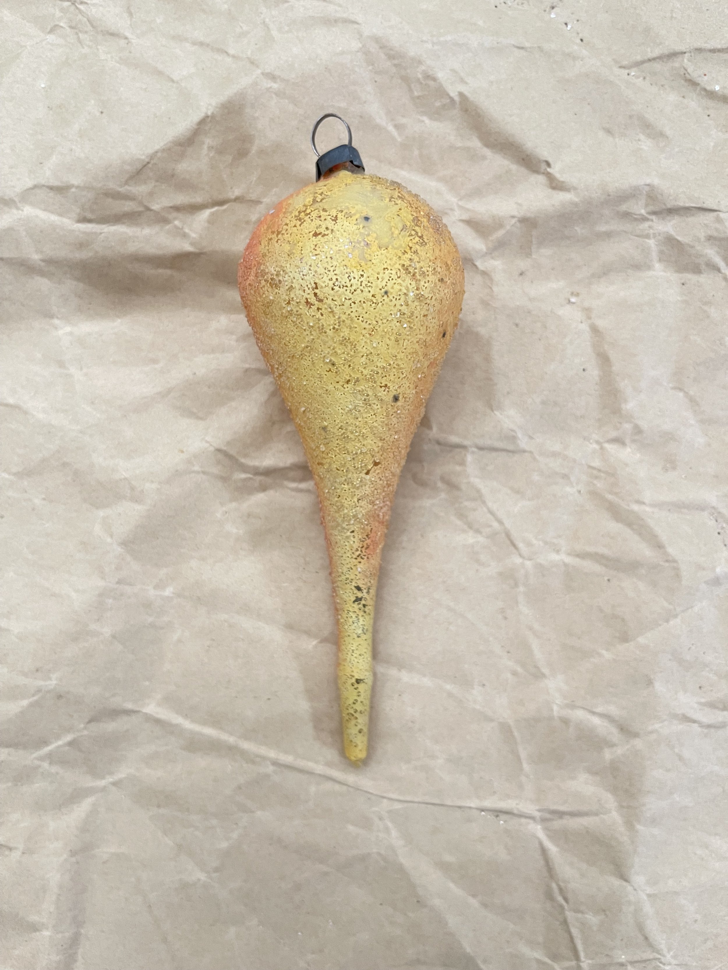 Antique Crushed Glass Parsnip Ornament