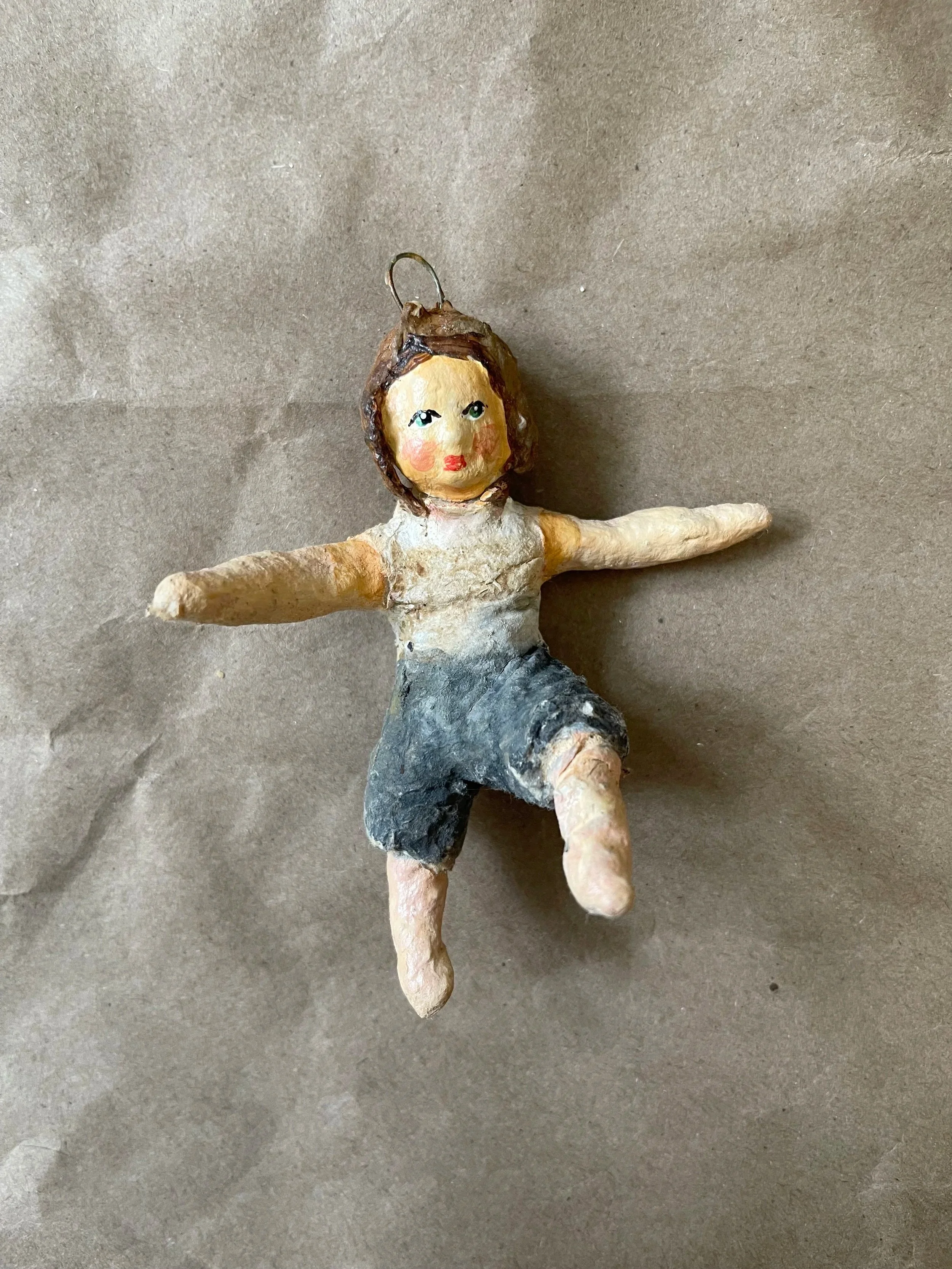 Russian spun-cotton girl ornament.