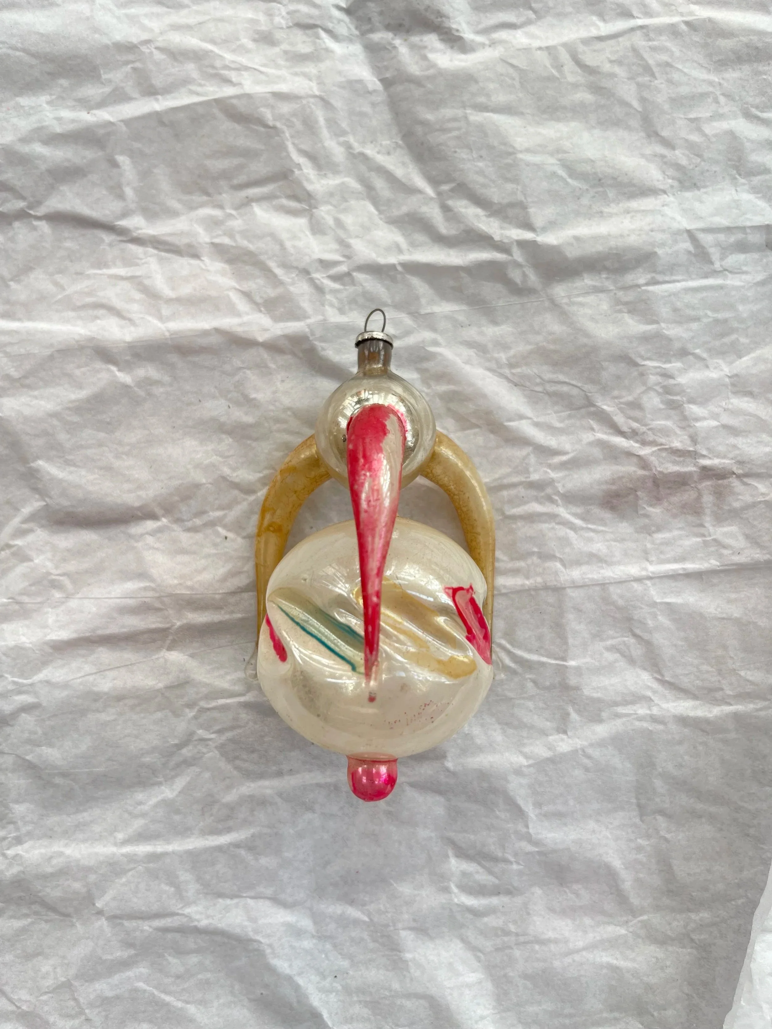 Antique German Bird Fantasy Glass Ornament.