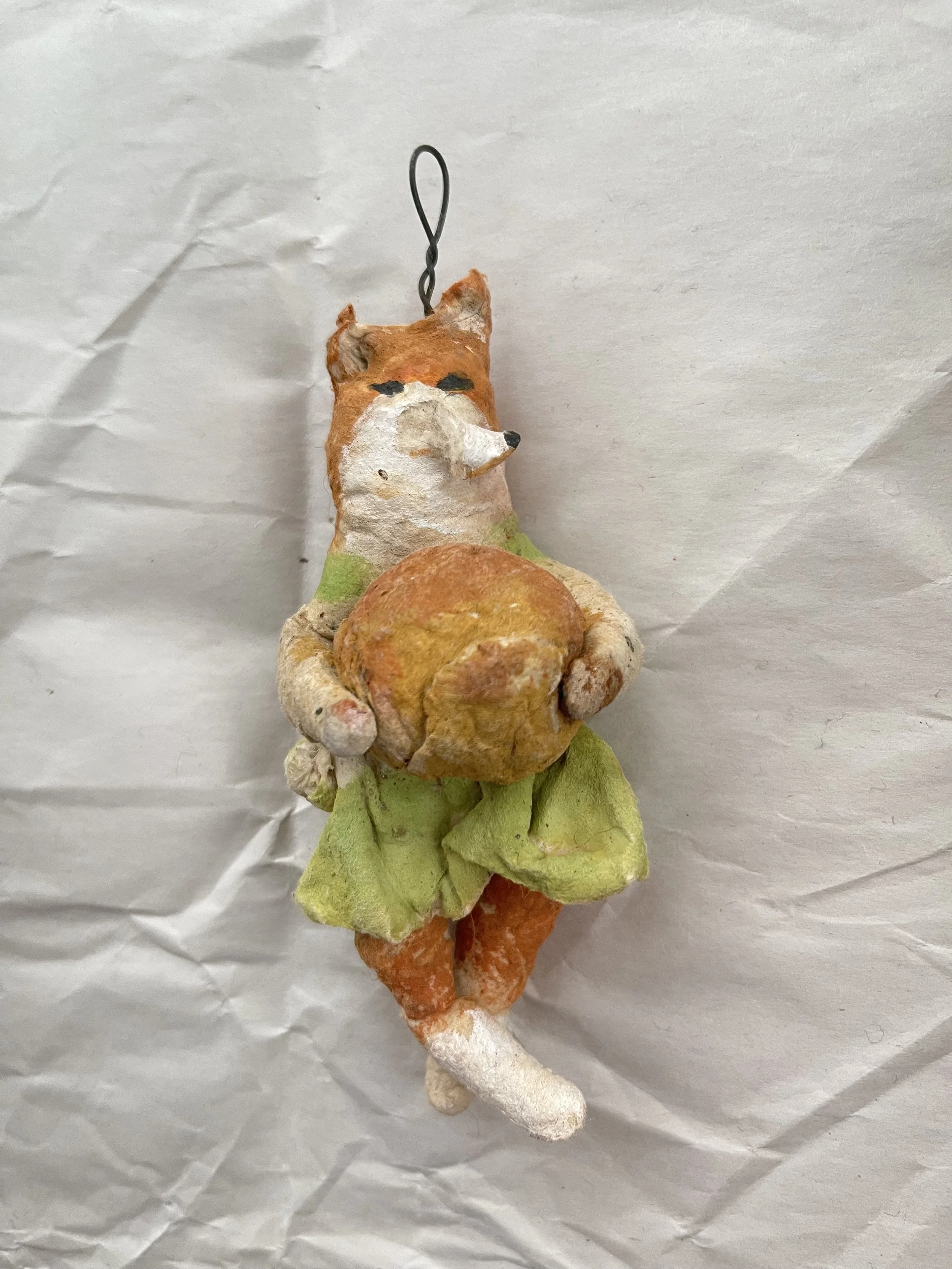 USSR Spun Cotton Fox Ornament