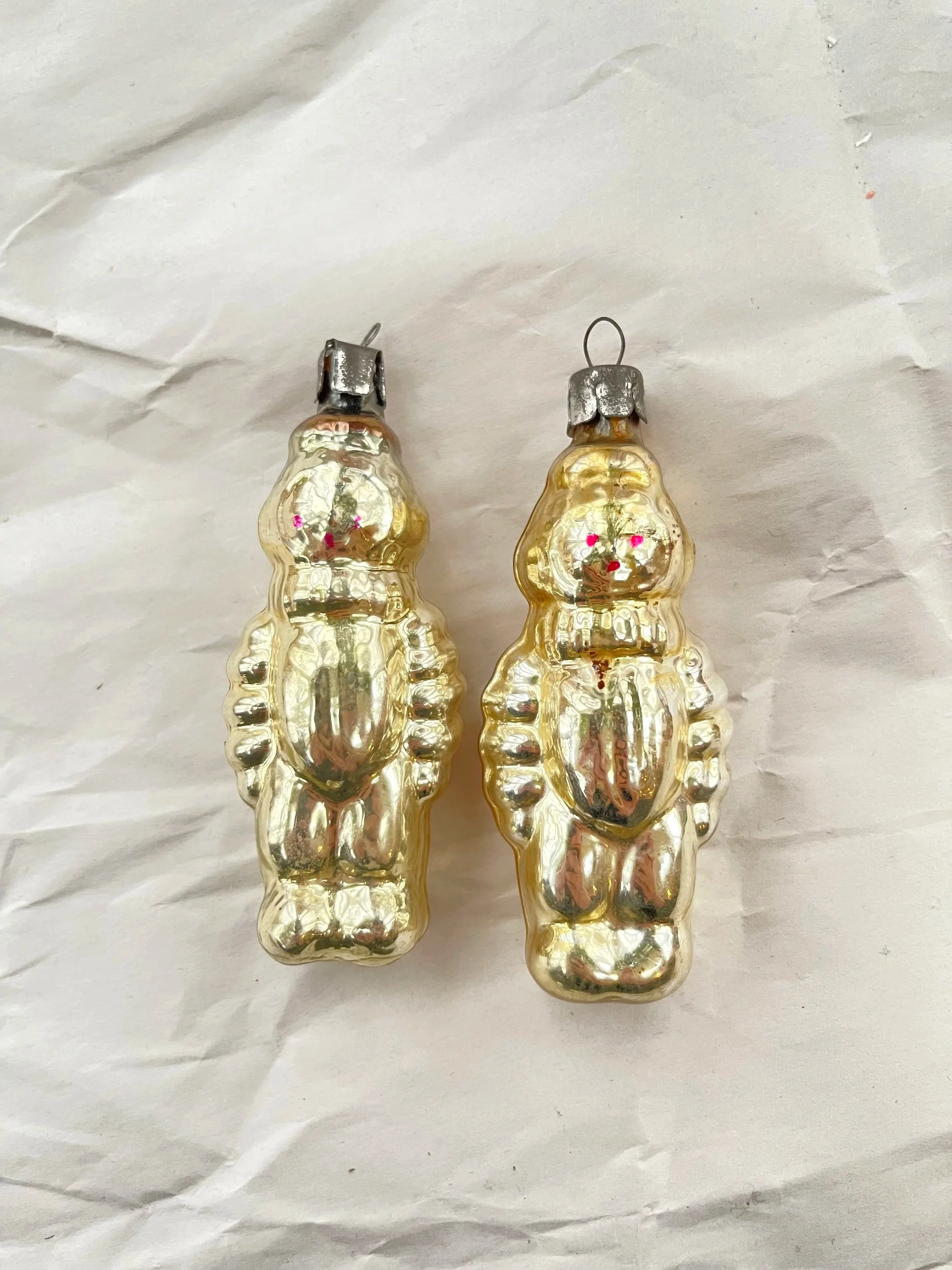 USSR Spaceman Ornament Pair — Gold.