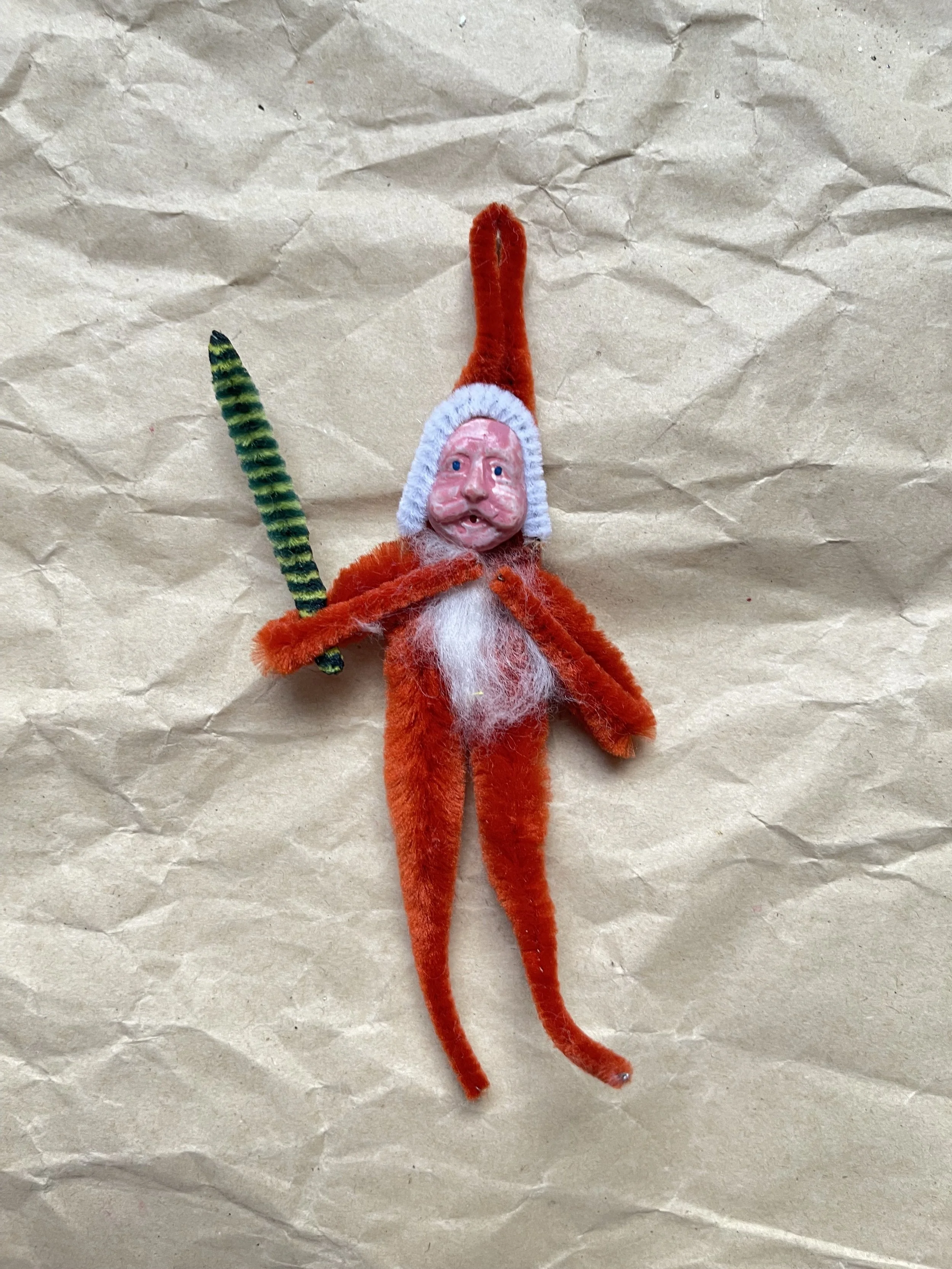 Vintage Chenille Santa