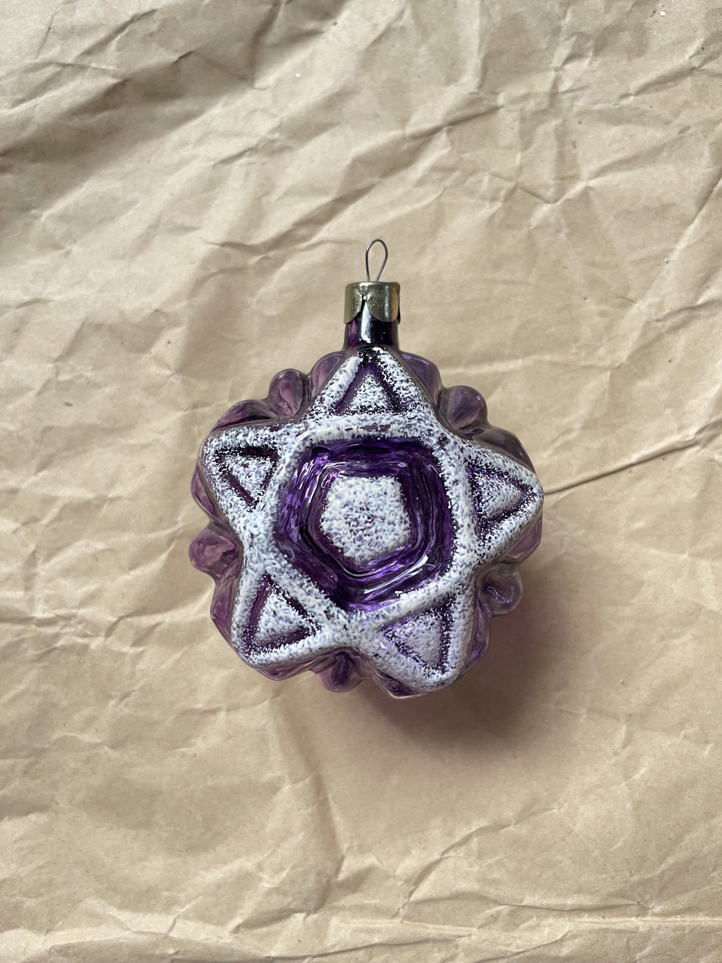 Vintage Purple Star USSR Ornament