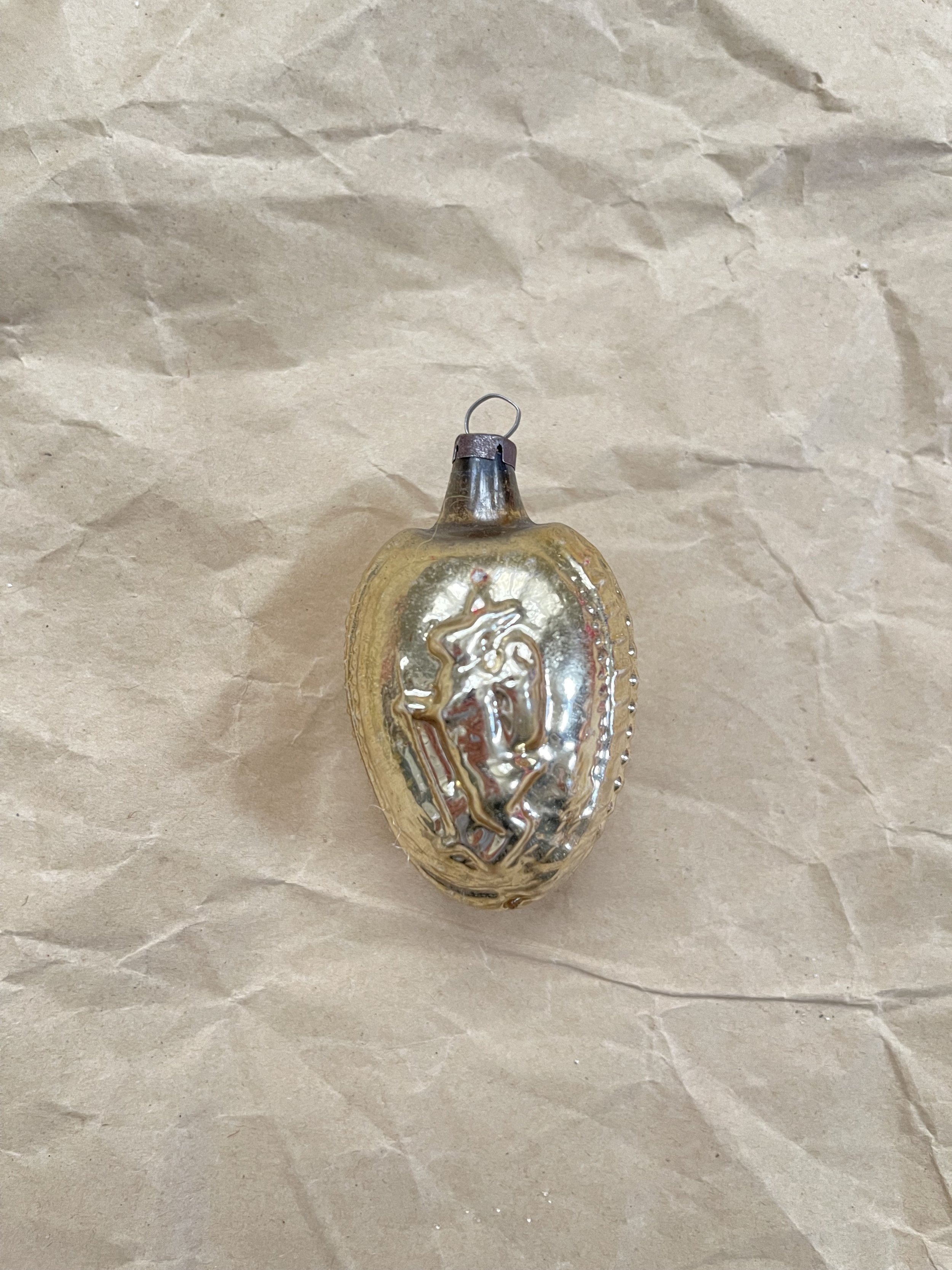 Antique Gold Ornament With Rabbit