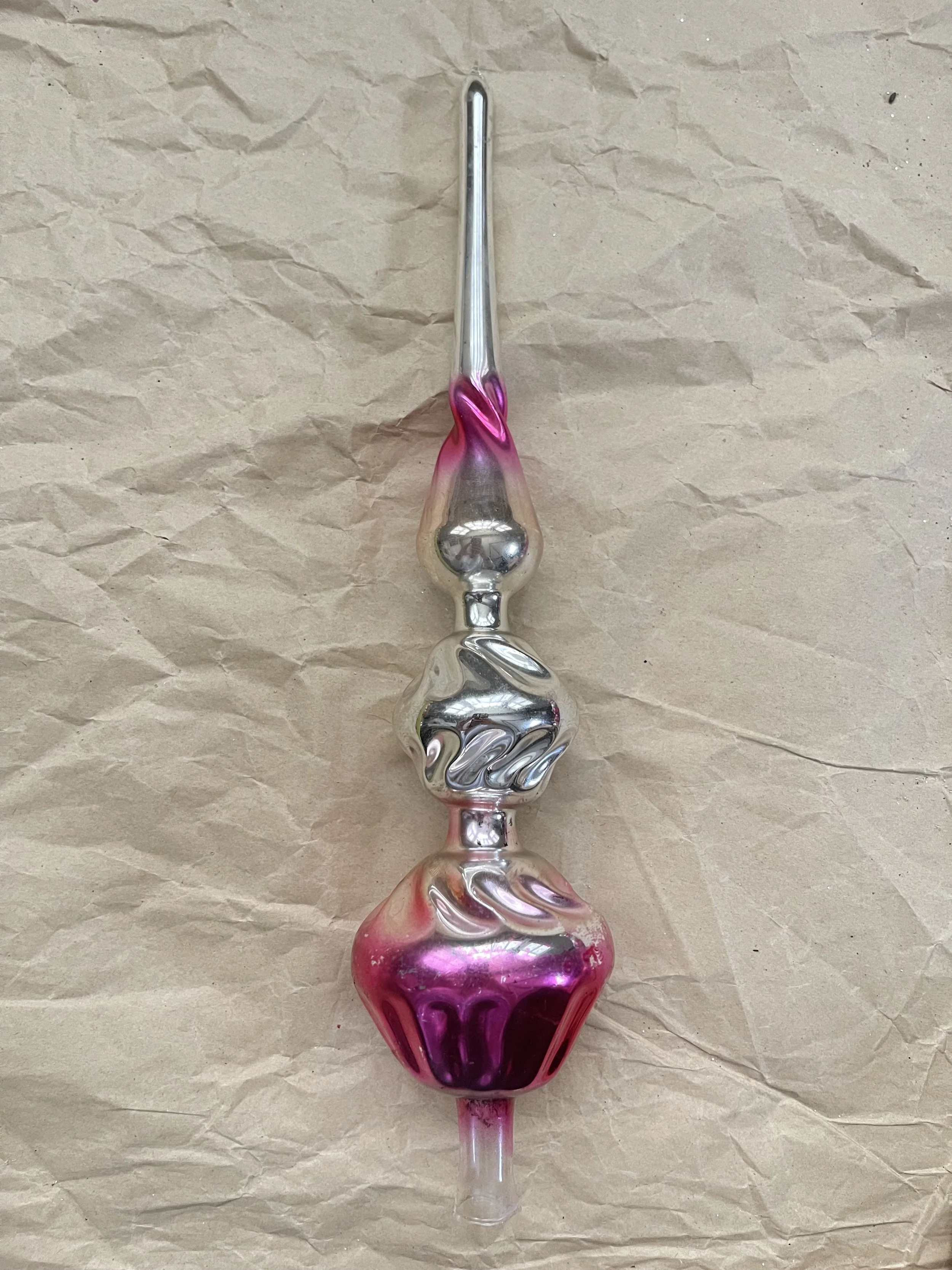 Vintage USSR Glass Tree Topper