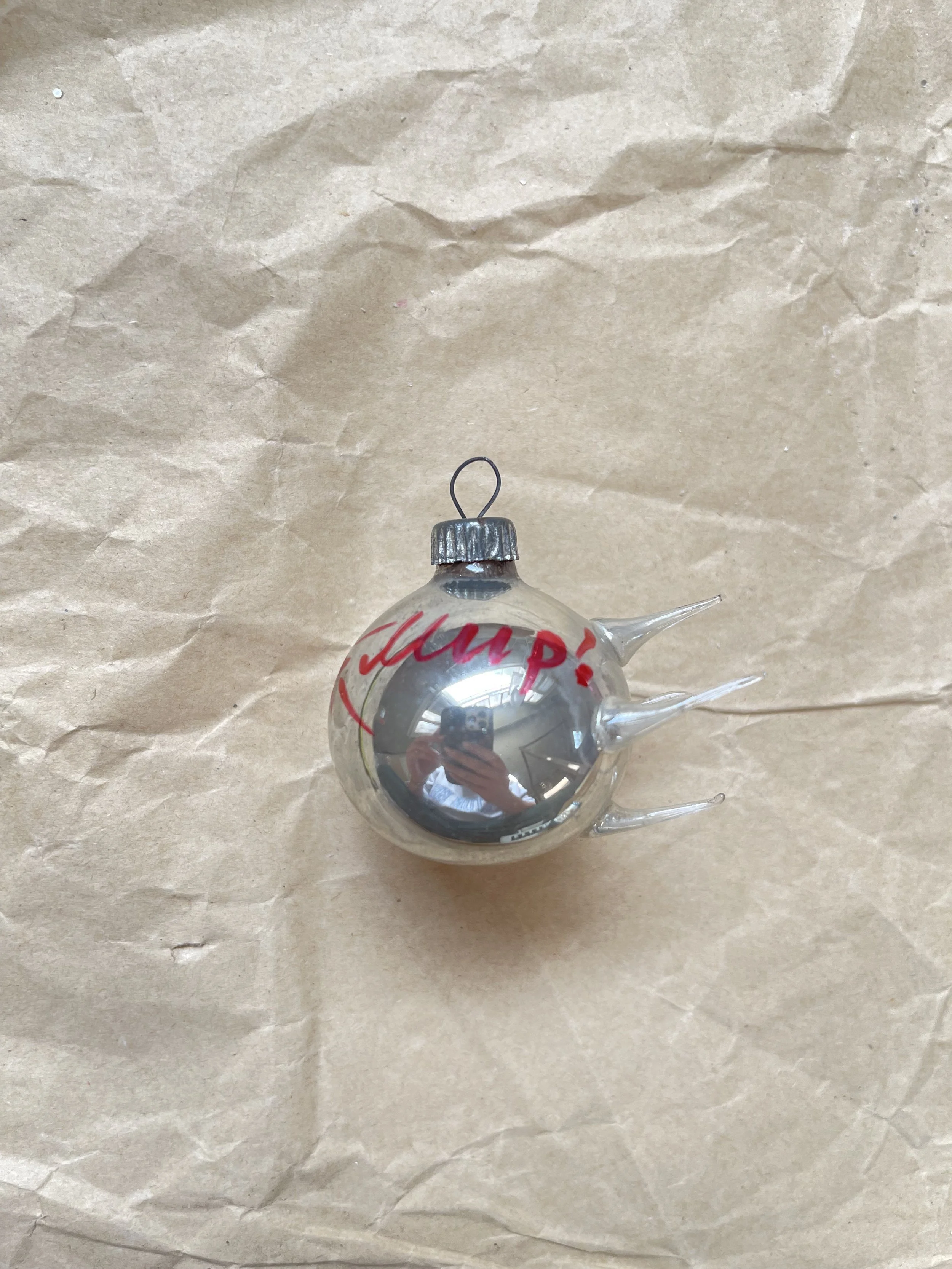 Vintage Silver Sputnik Ornament
