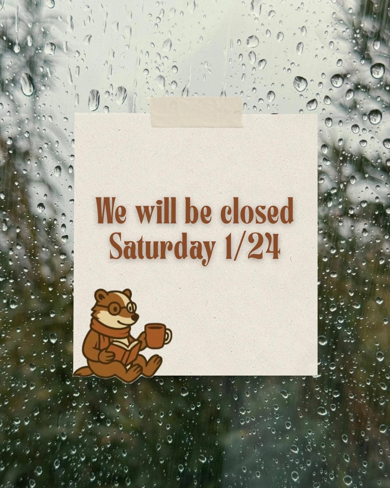 With the weather uncertain, out of an abundance of caution we have decided to close tomorrow, Saturday January 24th. Our biggest priority is the safety of our staff as well as you, our community. Cozy up with s good book &amp; stay safe this weekend,