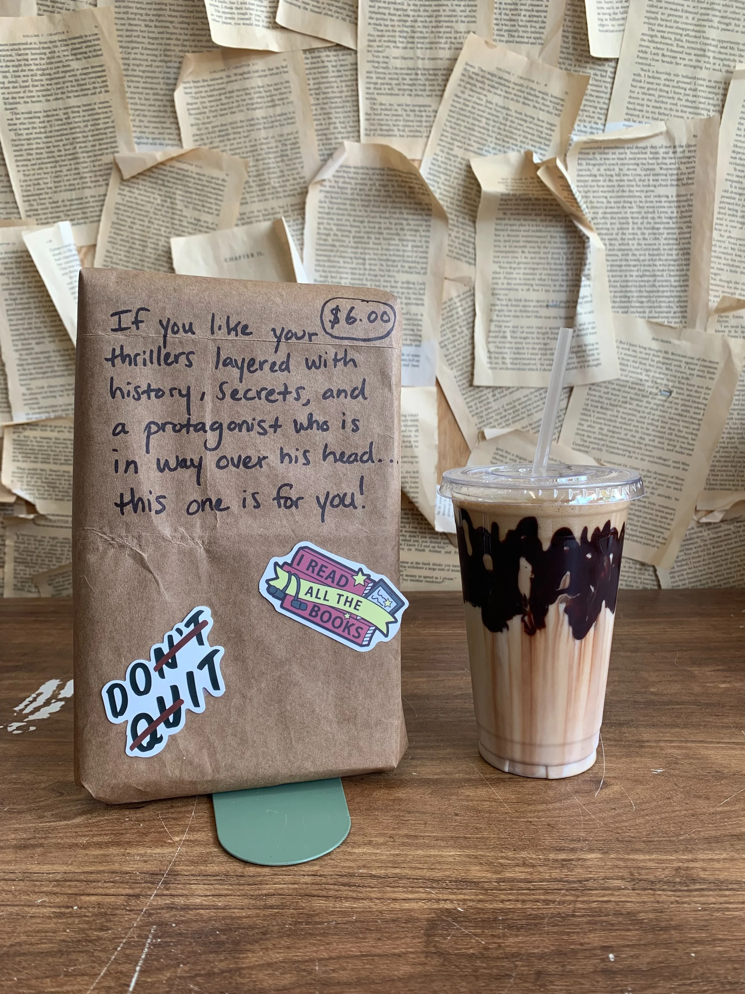 A blind date with a book + a delicious coffee = the perfect Saturday 📚☕️ 
we are open until 5pm today so make sure to stop in to find your perfect duo!