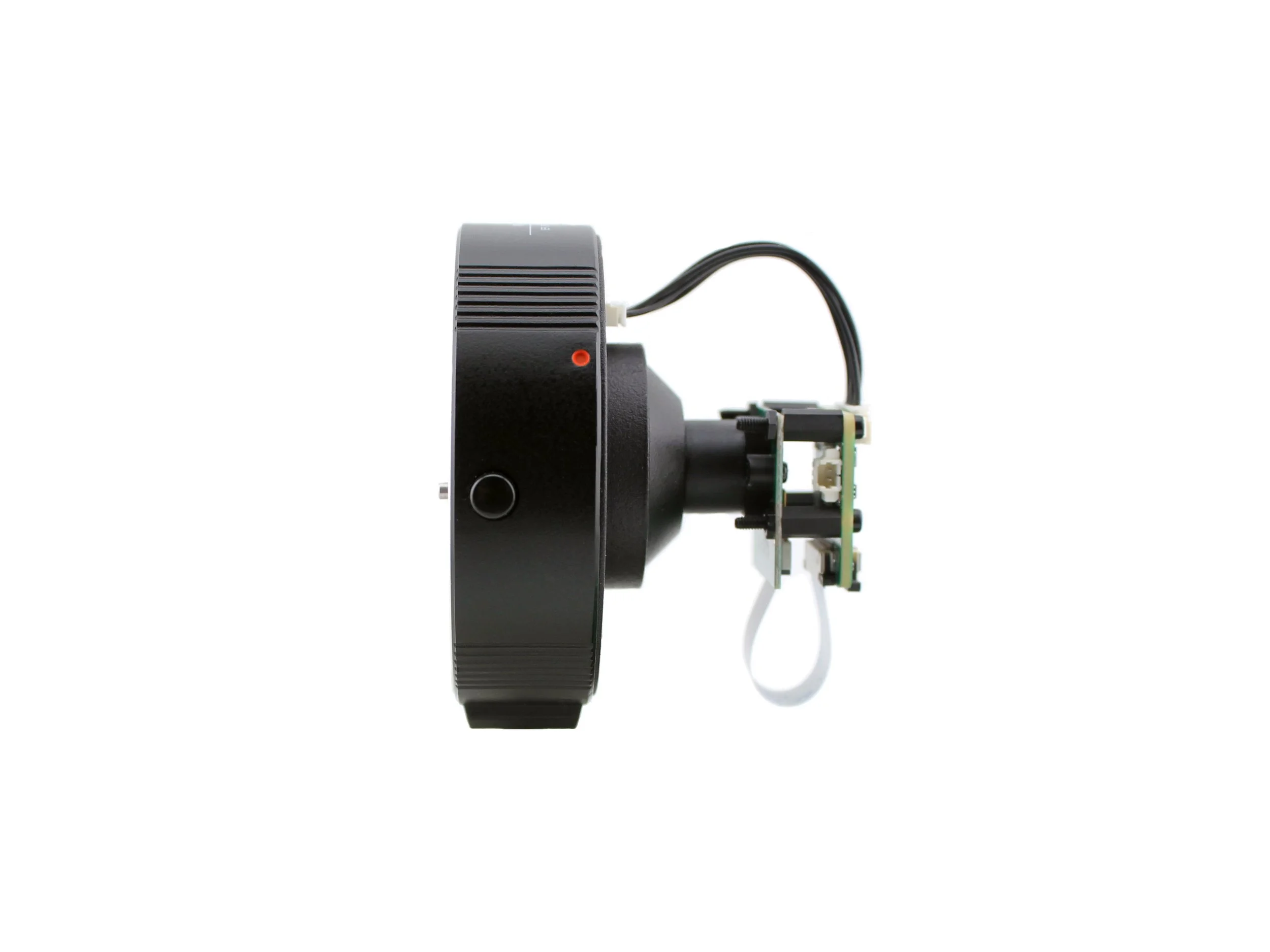 Assembly of Canon EF / EF-S Lens Adapter, Arducam IMX708 Camera Module and the Lens Controller, left side