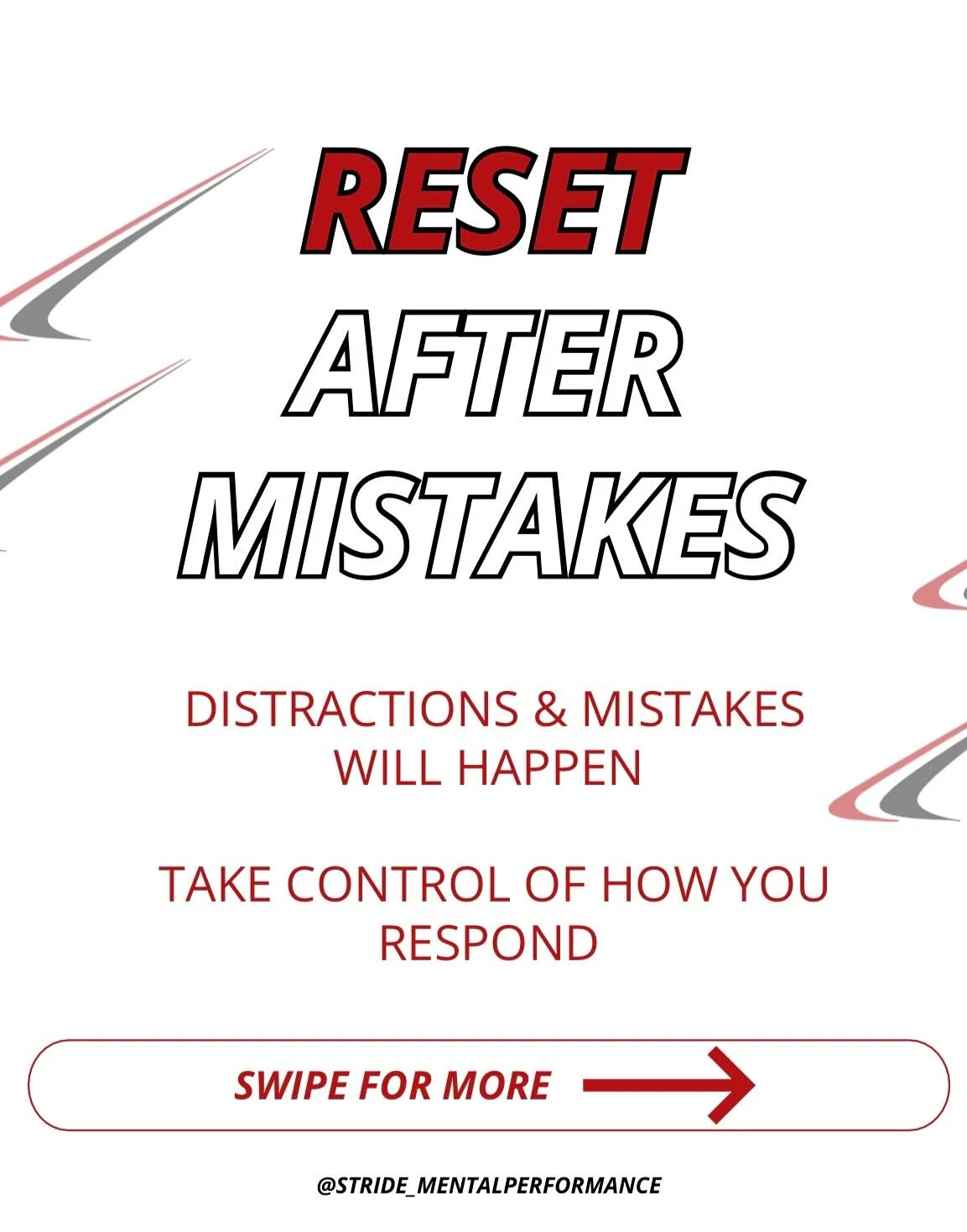 Respond &gt; React 💥

How we respond to mistakes or distractions is 💯 in our control 

Recognize
Release
Refocus
Respond

Trust &amp; commit 💥

#maine #portlandmaine #mental #mentalperformance #sport #sportpsychology #recognize #reset #refocus #re